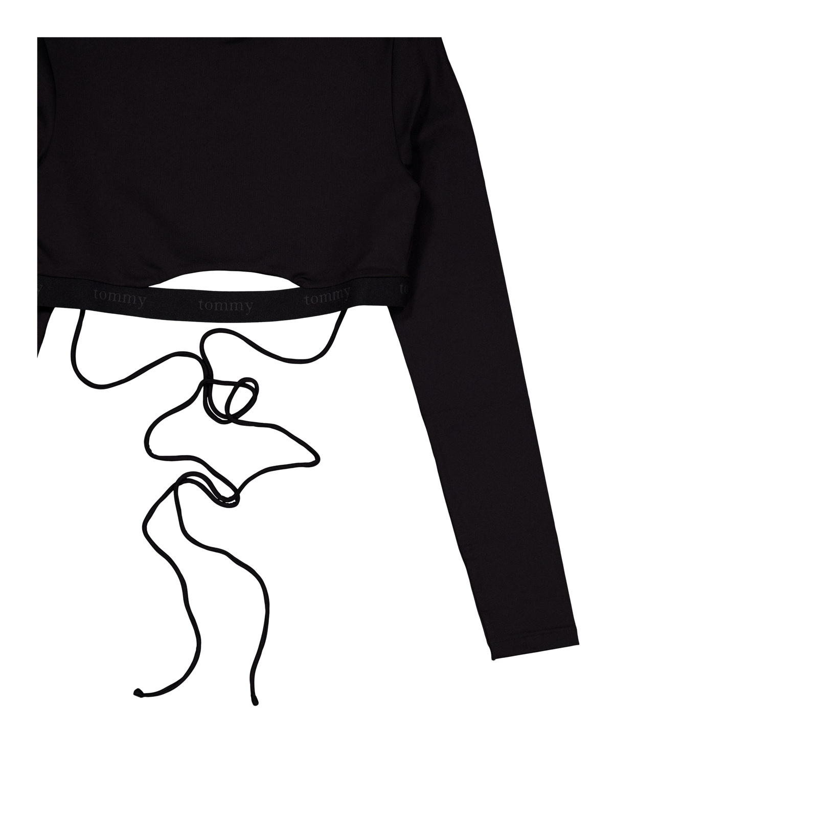 Tjcw Backless Longsleeve Cropt Black
