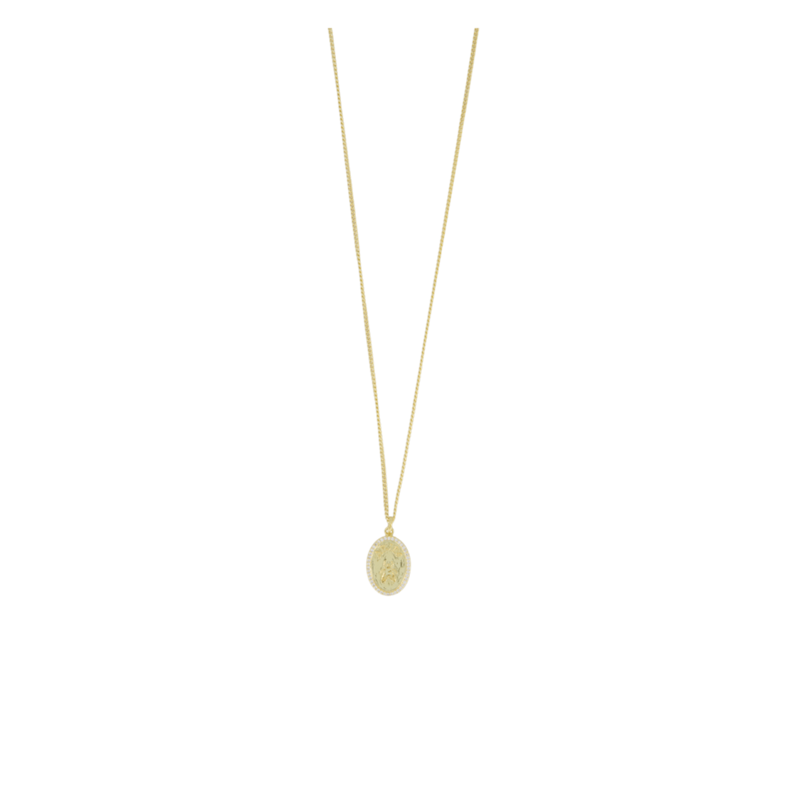 Chain Necklace With Fly Paved  Gold