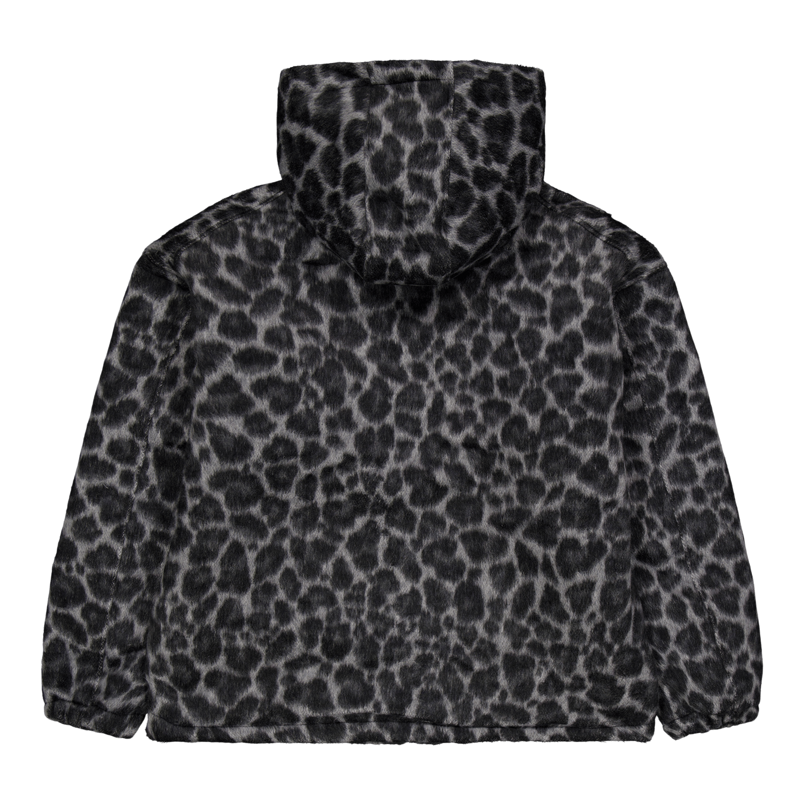 Daimon Hooded Jacket Lined Black / White Leopard