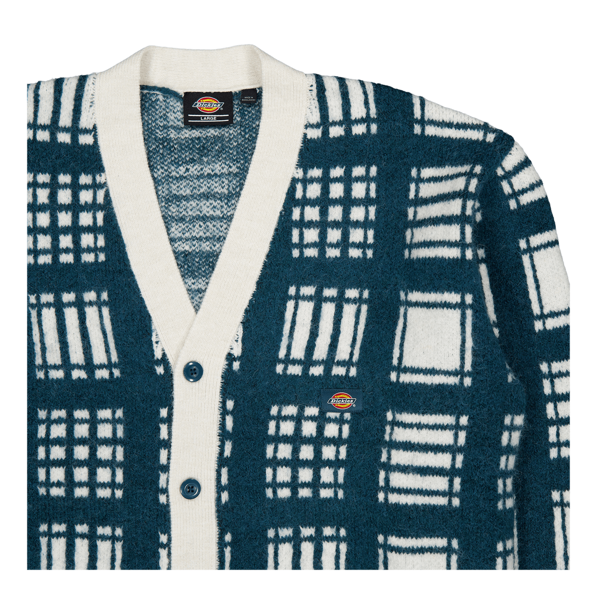 Galva Chk Cardigan Ecru