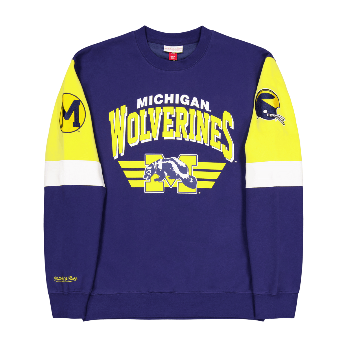 Wolverines All Over Crew 3.0 Navy