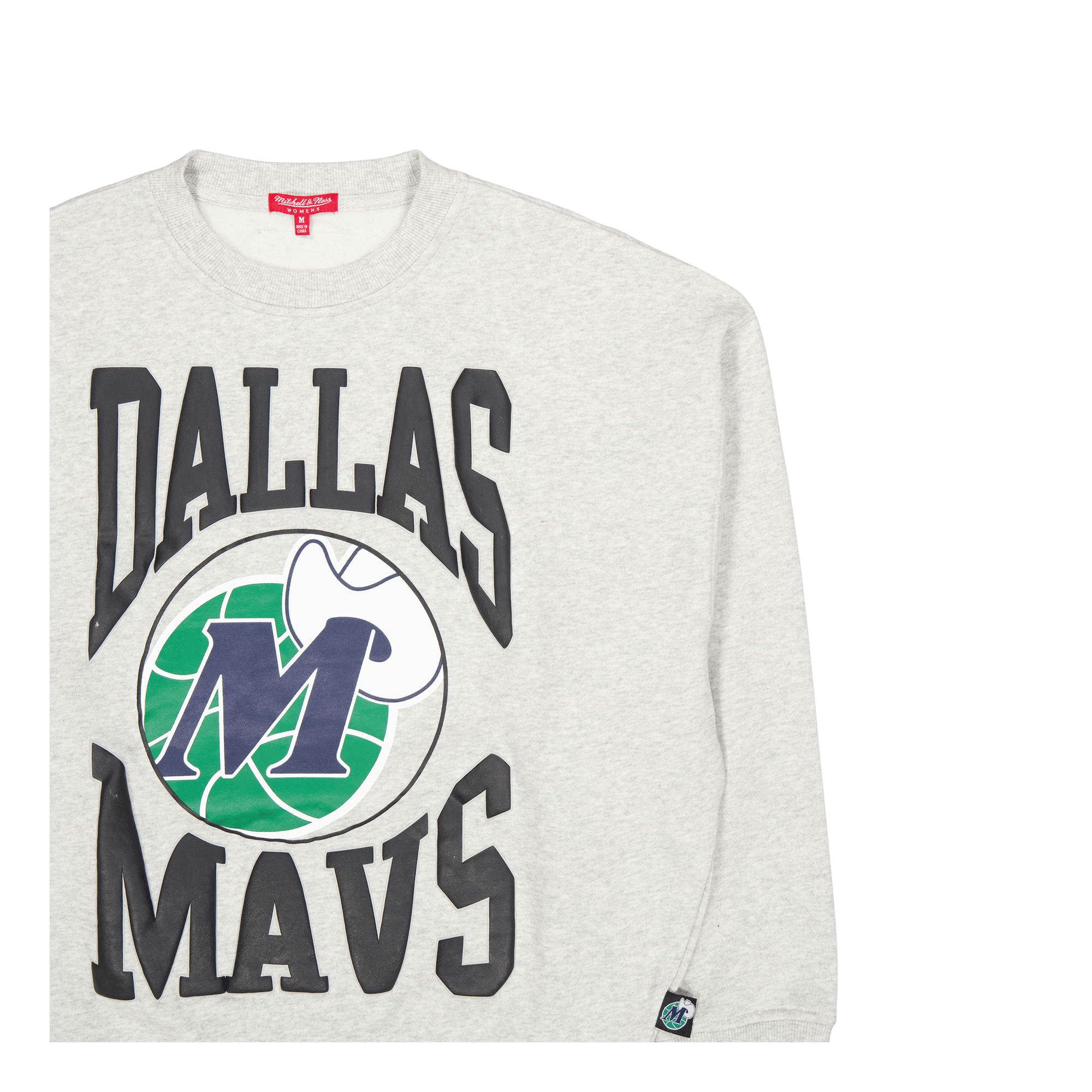 Mavericks Womens Logo Lt Crew  Grey Heather