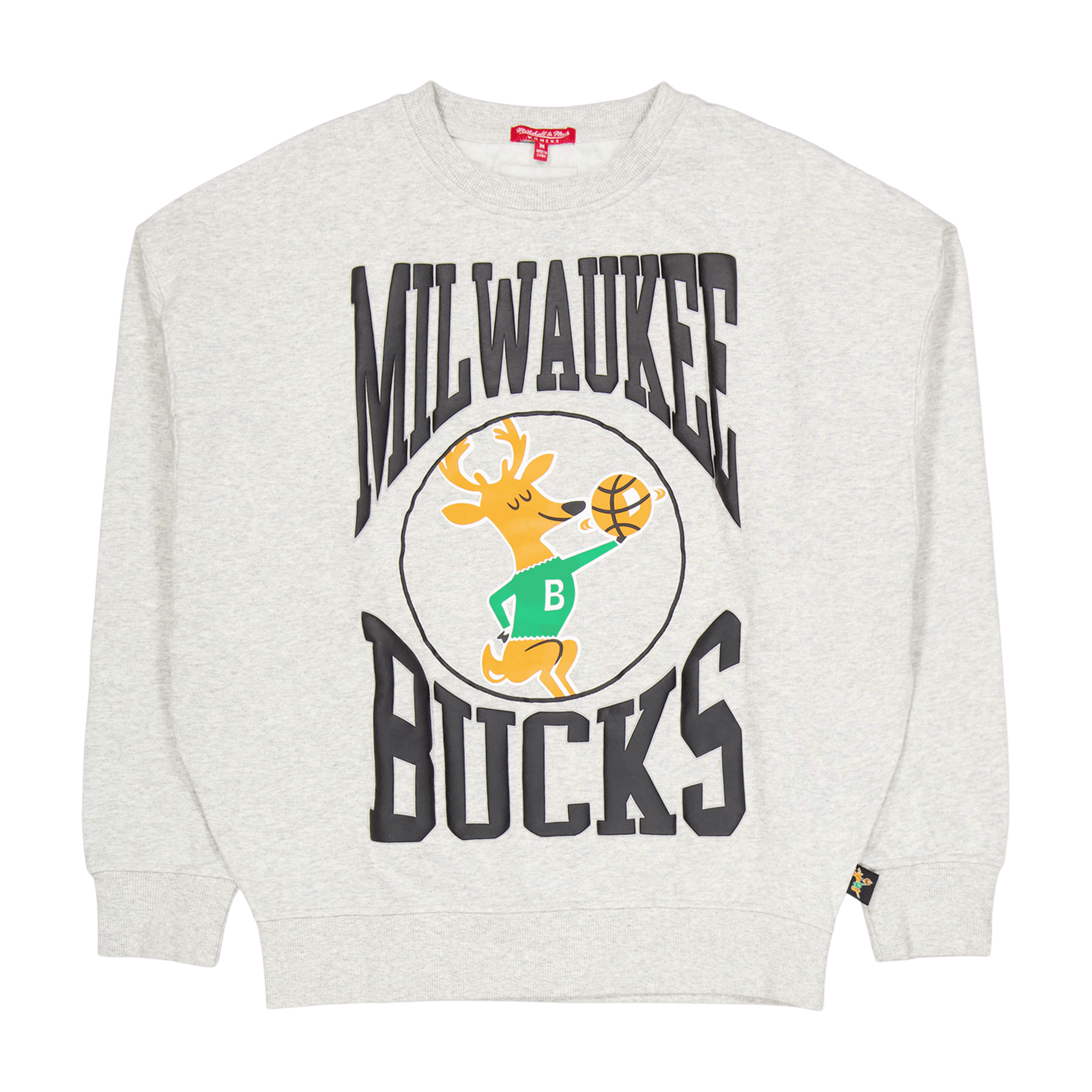 Bucks Womens Logo Lt Crew 3.0 Grey Heather