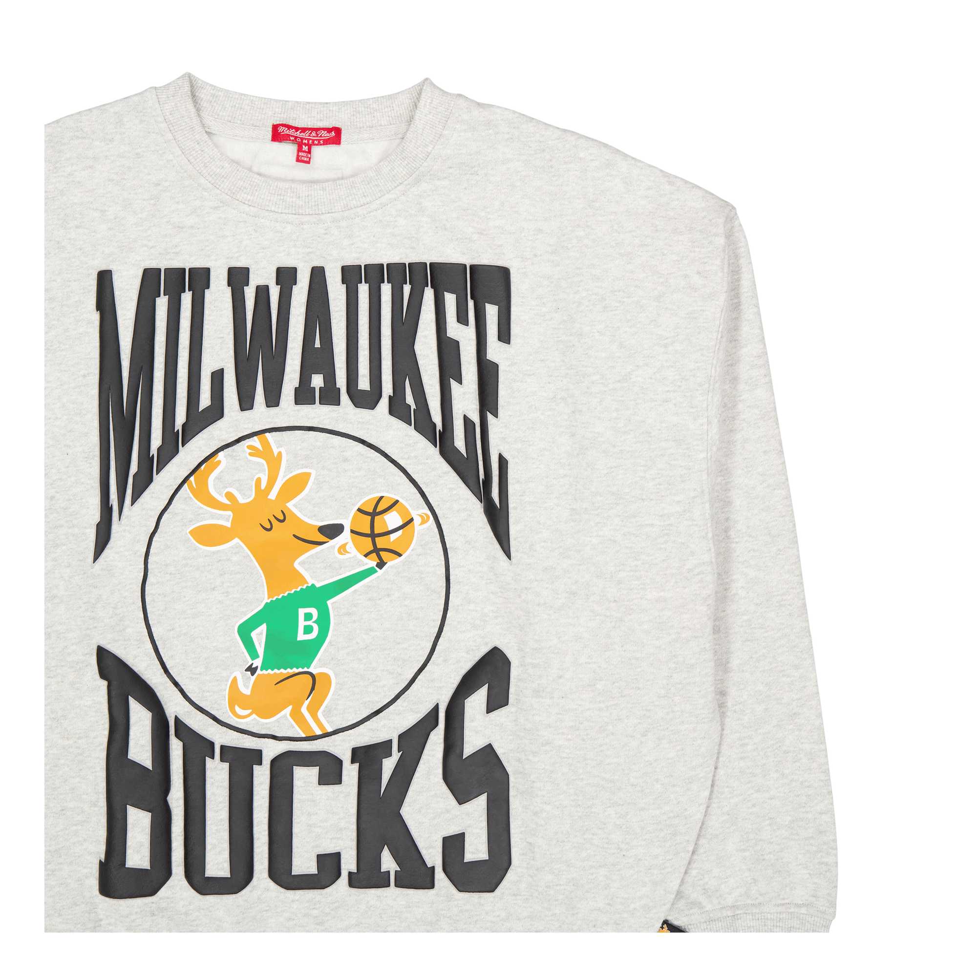 Bucks Womens Logo Lt Crew 3.0 Grey Heather