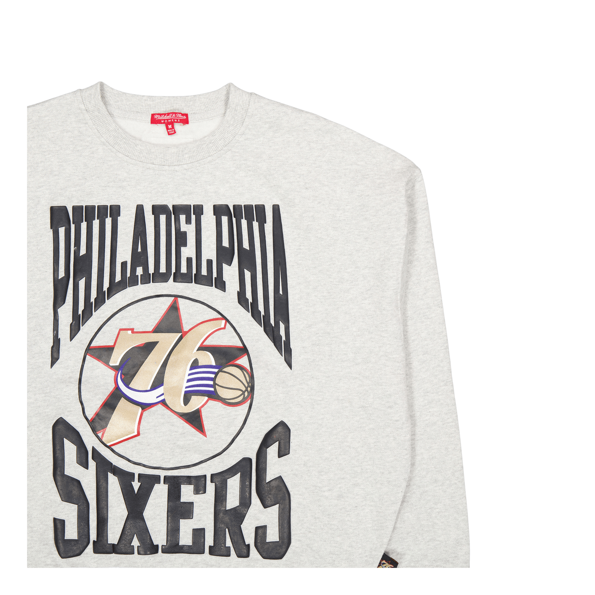 76ers Womens Logo Lt Crew 3.0 Grey Heather