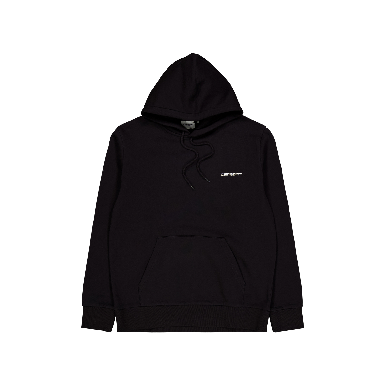 Hooded Script Embroidery Sweat Black / White