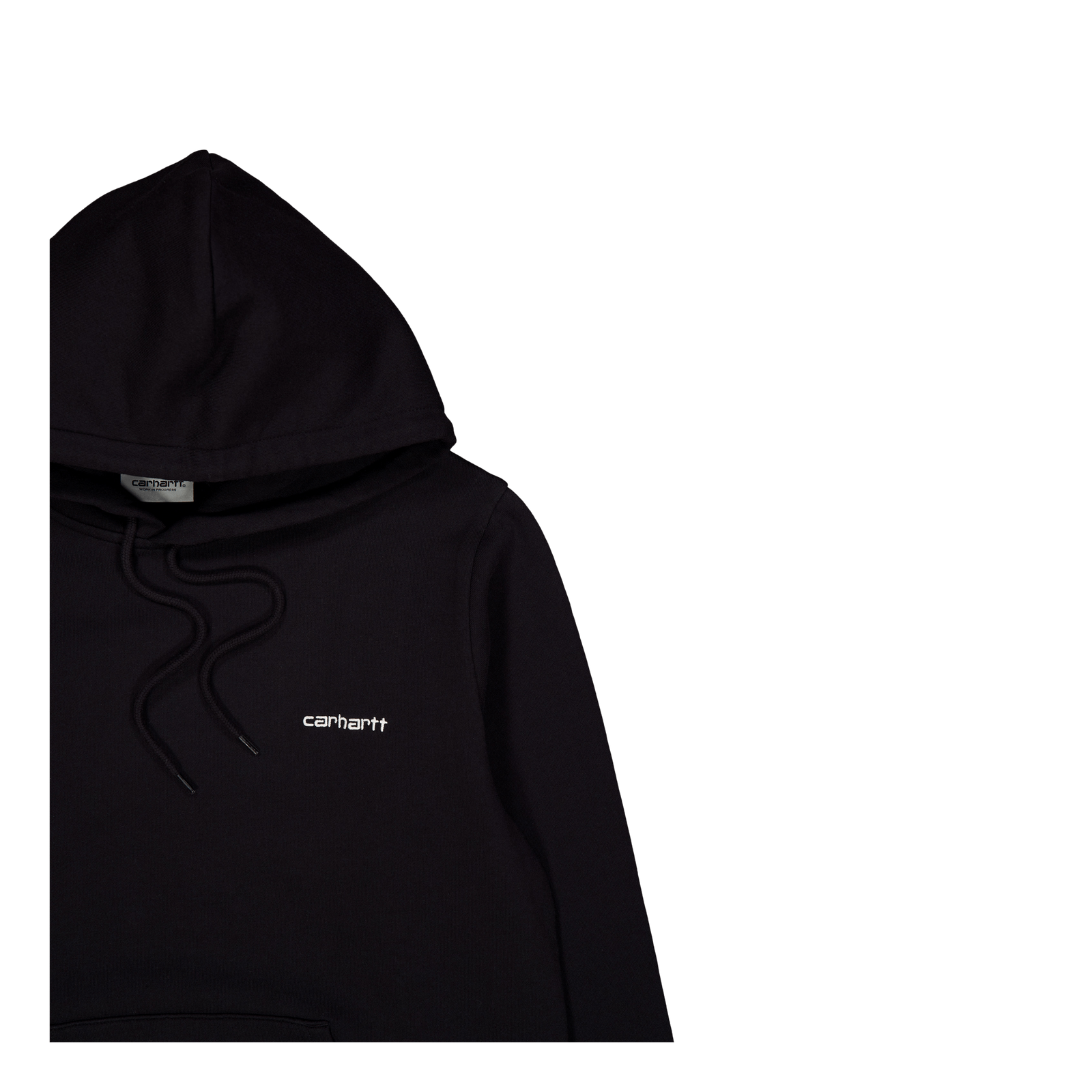 Hooded Script Embroidery Sweat Black / White