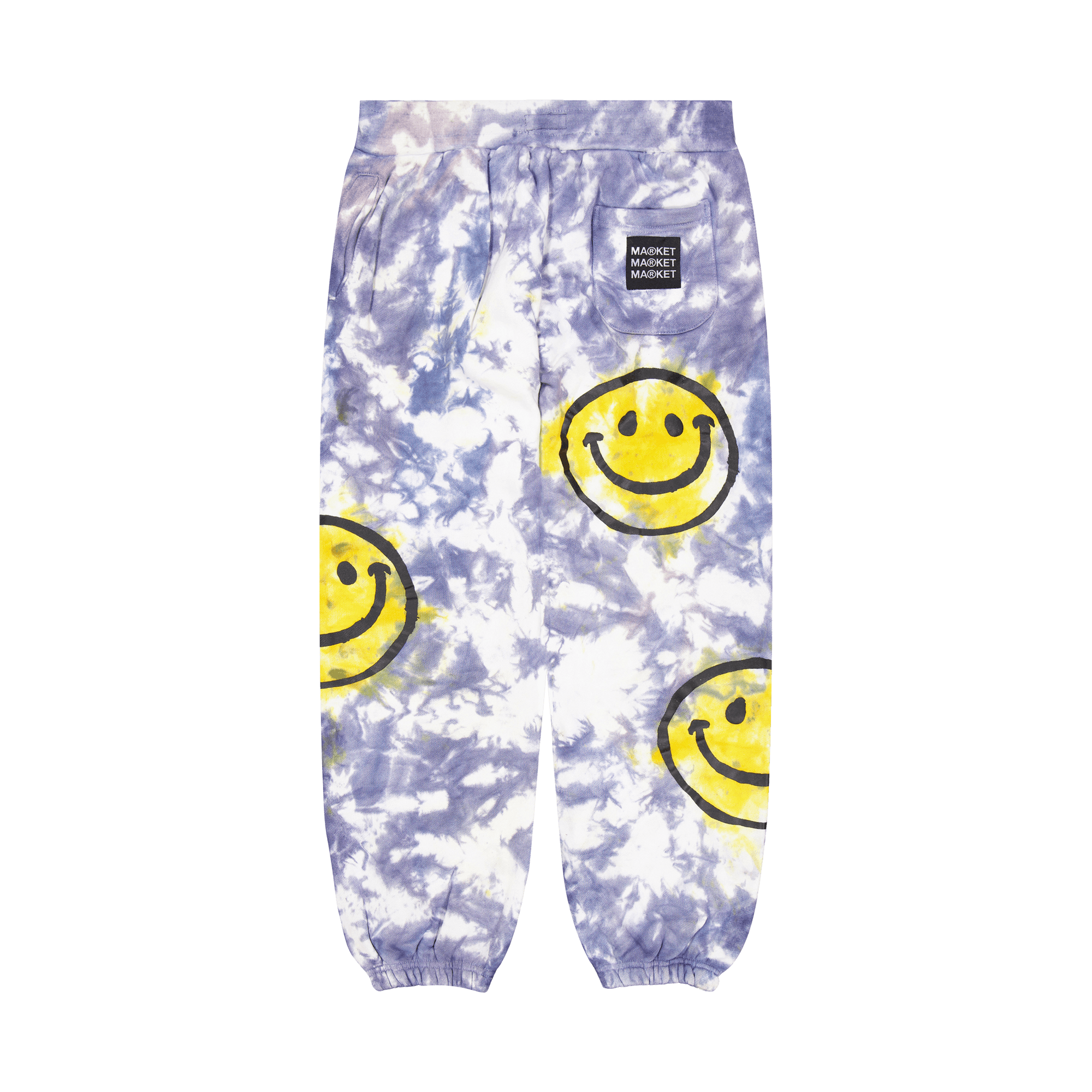 Smiley Sun Dye Sweatpant Yellow  Blue Tie-dye