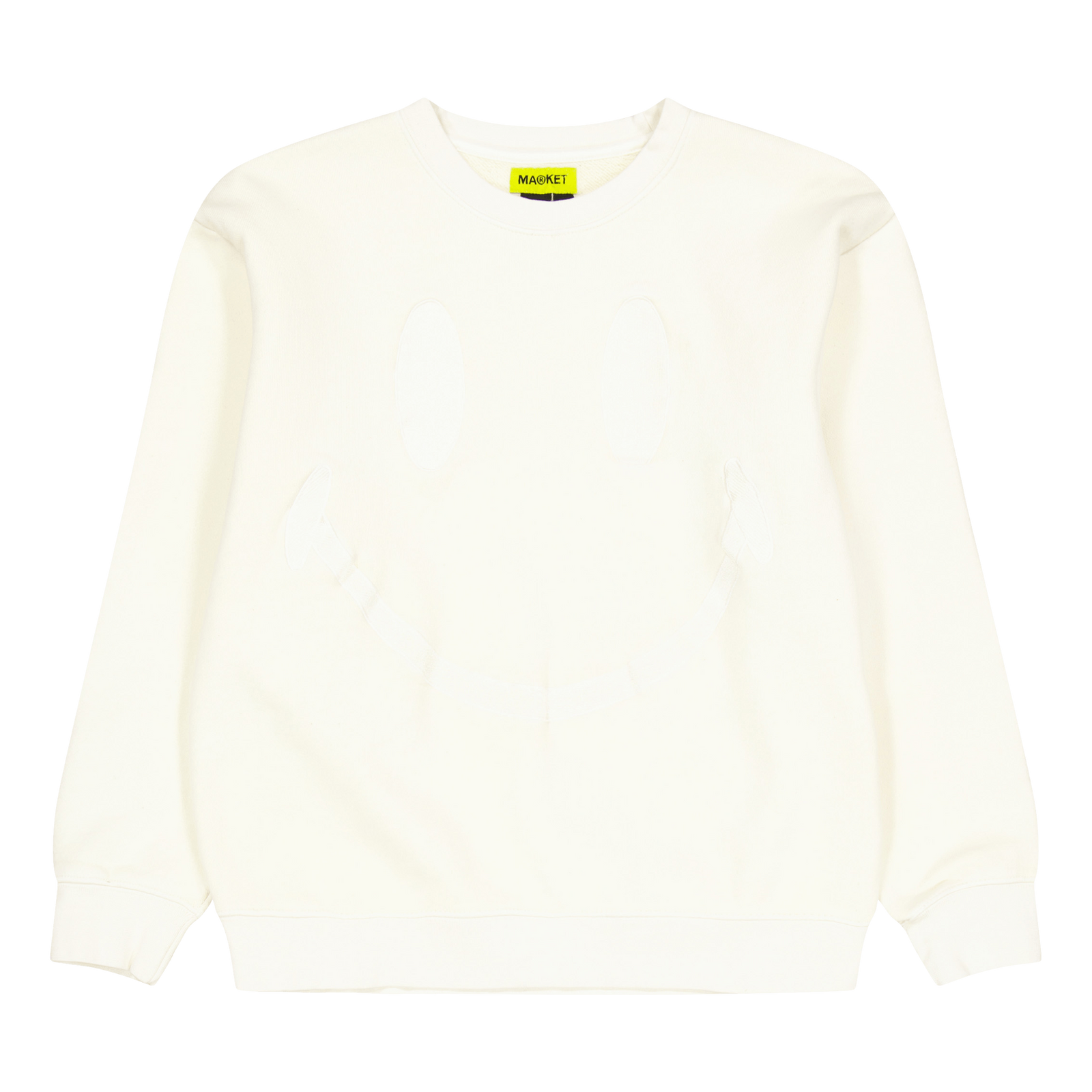 Smiley Oversized Crew Neck Swe Cream