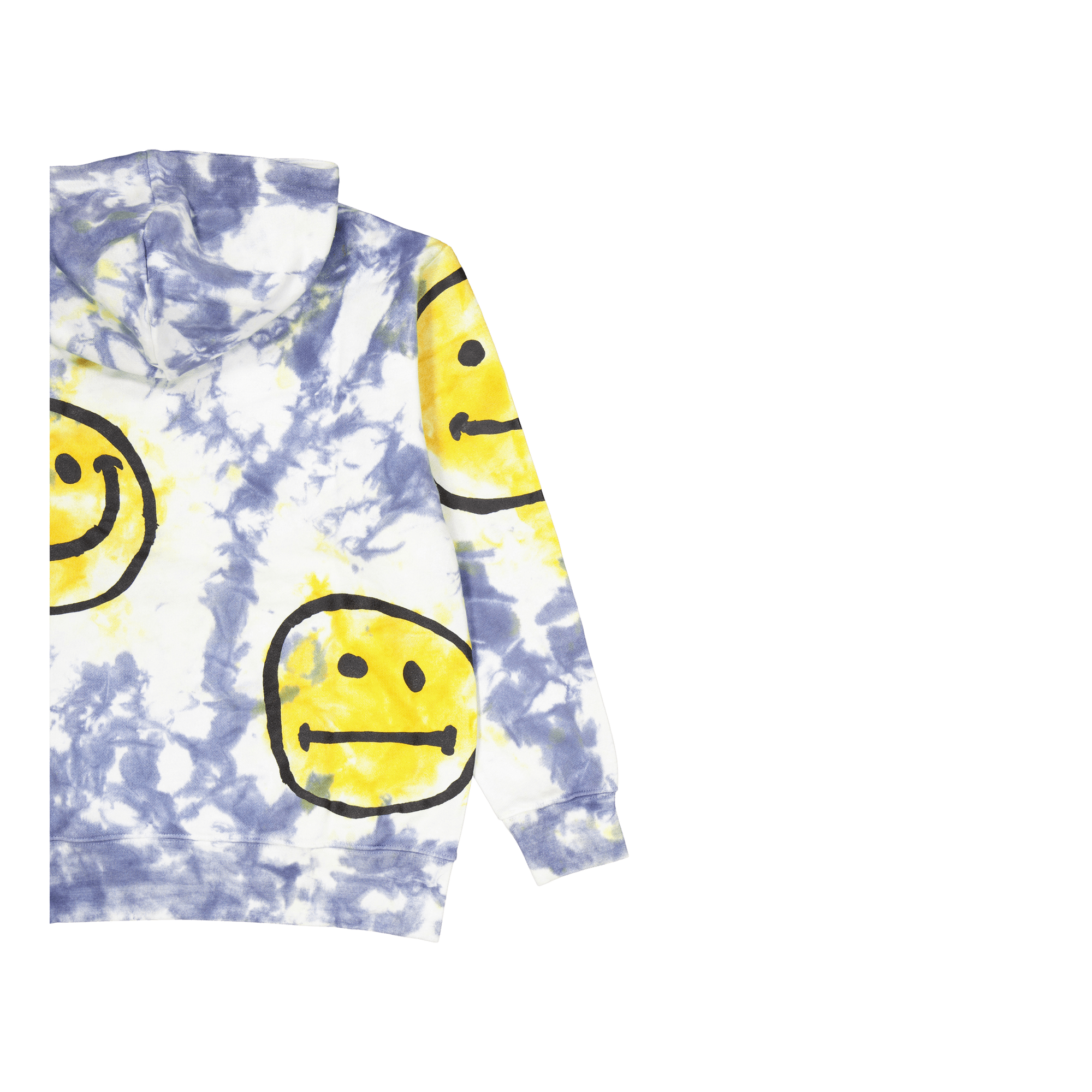 Smiley Sun Dye Hoodie Yellow Blue Tie-dye
