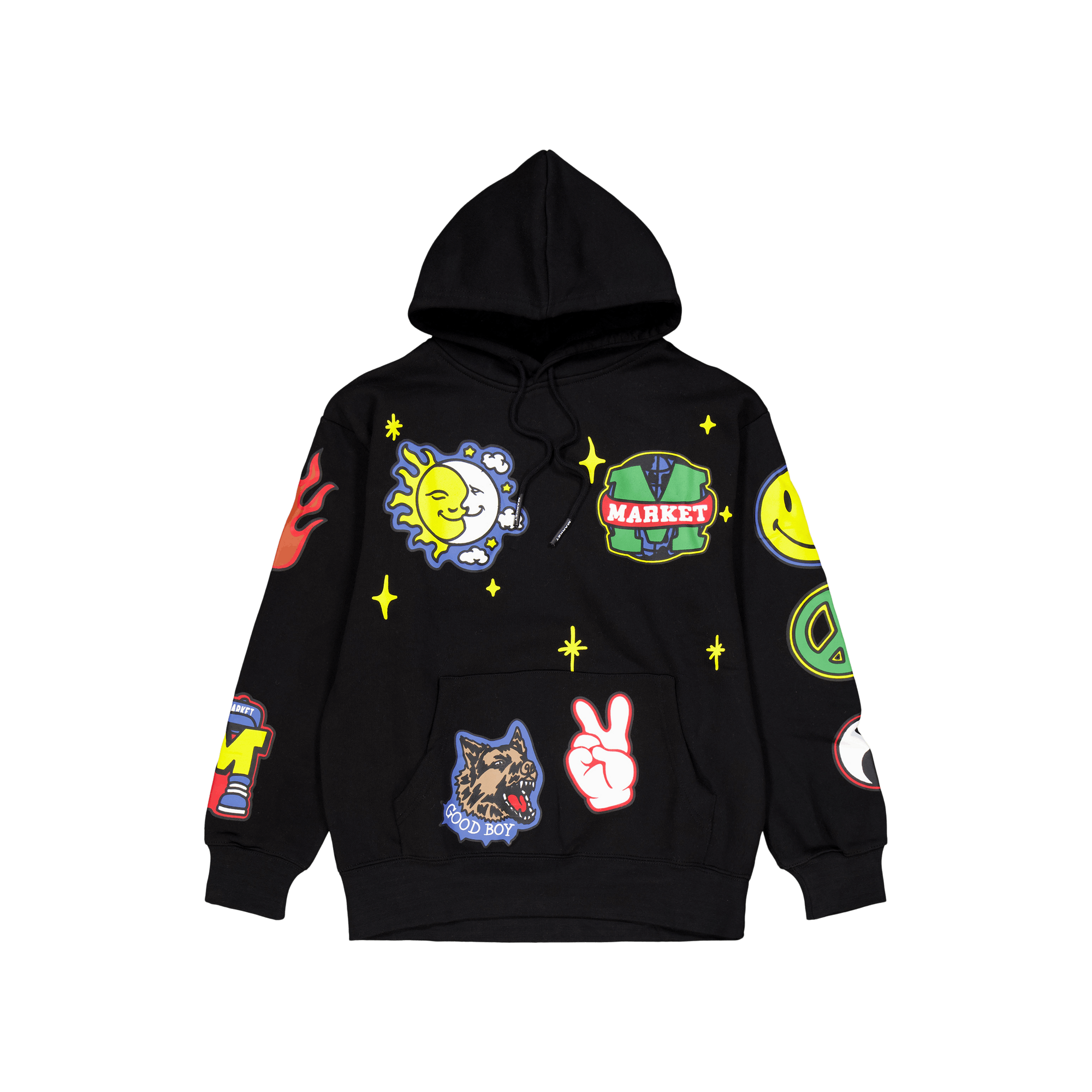 Smiley Start Within Stars Hood Black