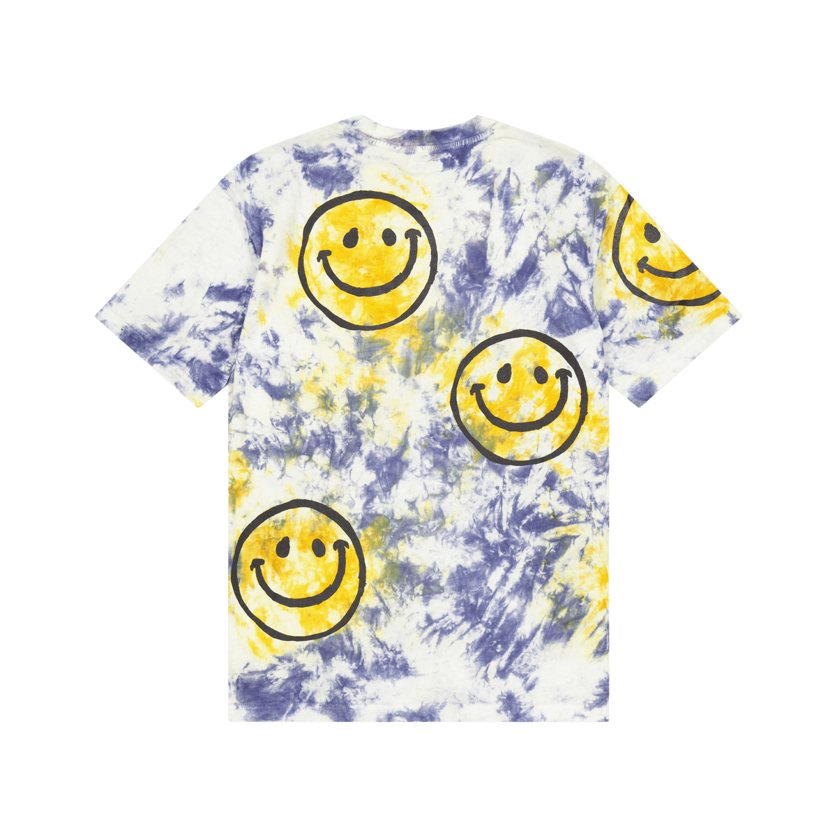 Smiley Sun Dye Tshirt Yellow Blue Tie-dye