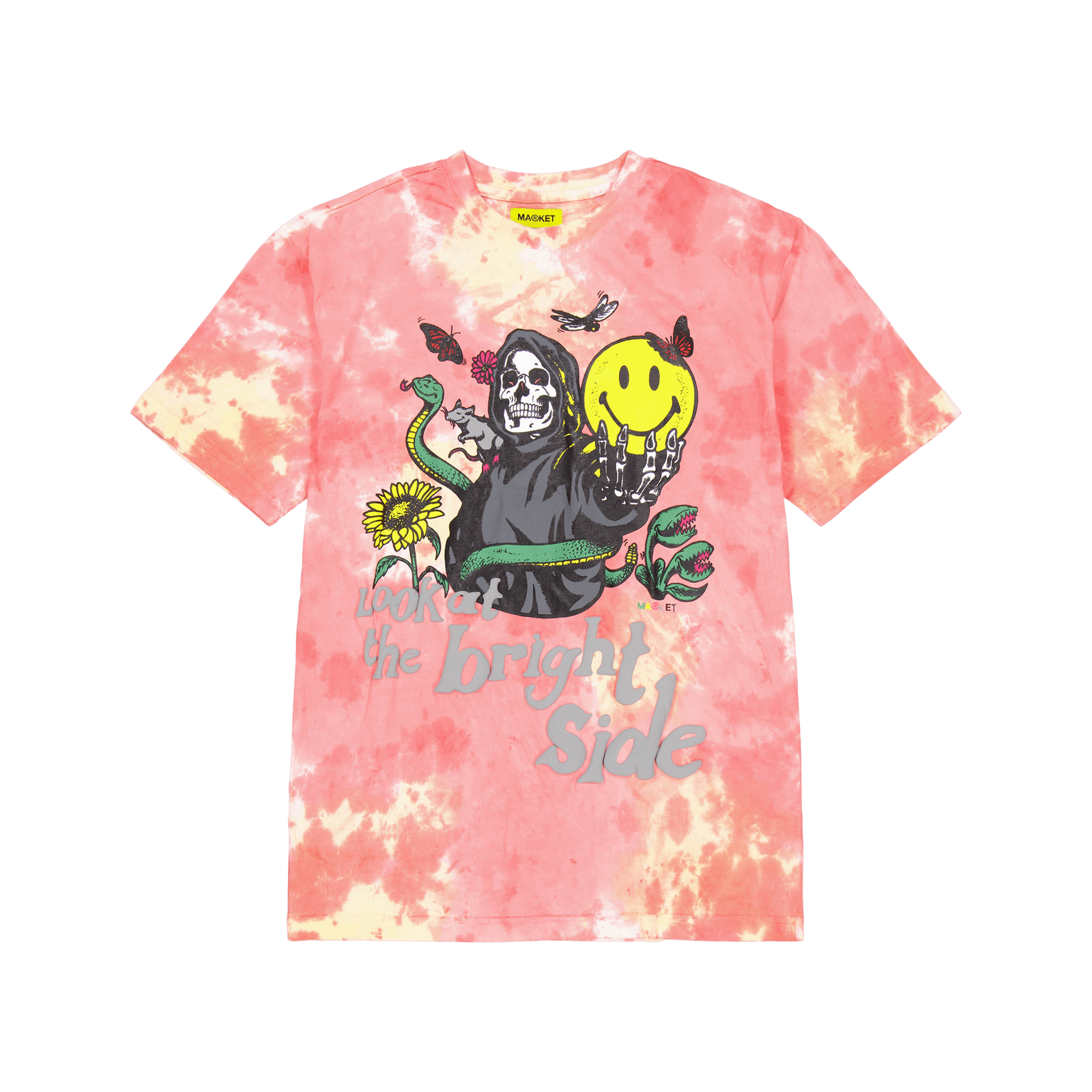Smiley Look At The Bright Side Pink Tie-dye