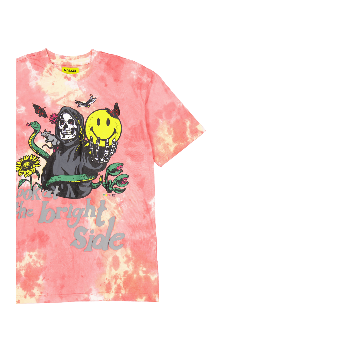 Smiley Look At The Bright Side Pink Tie-dye