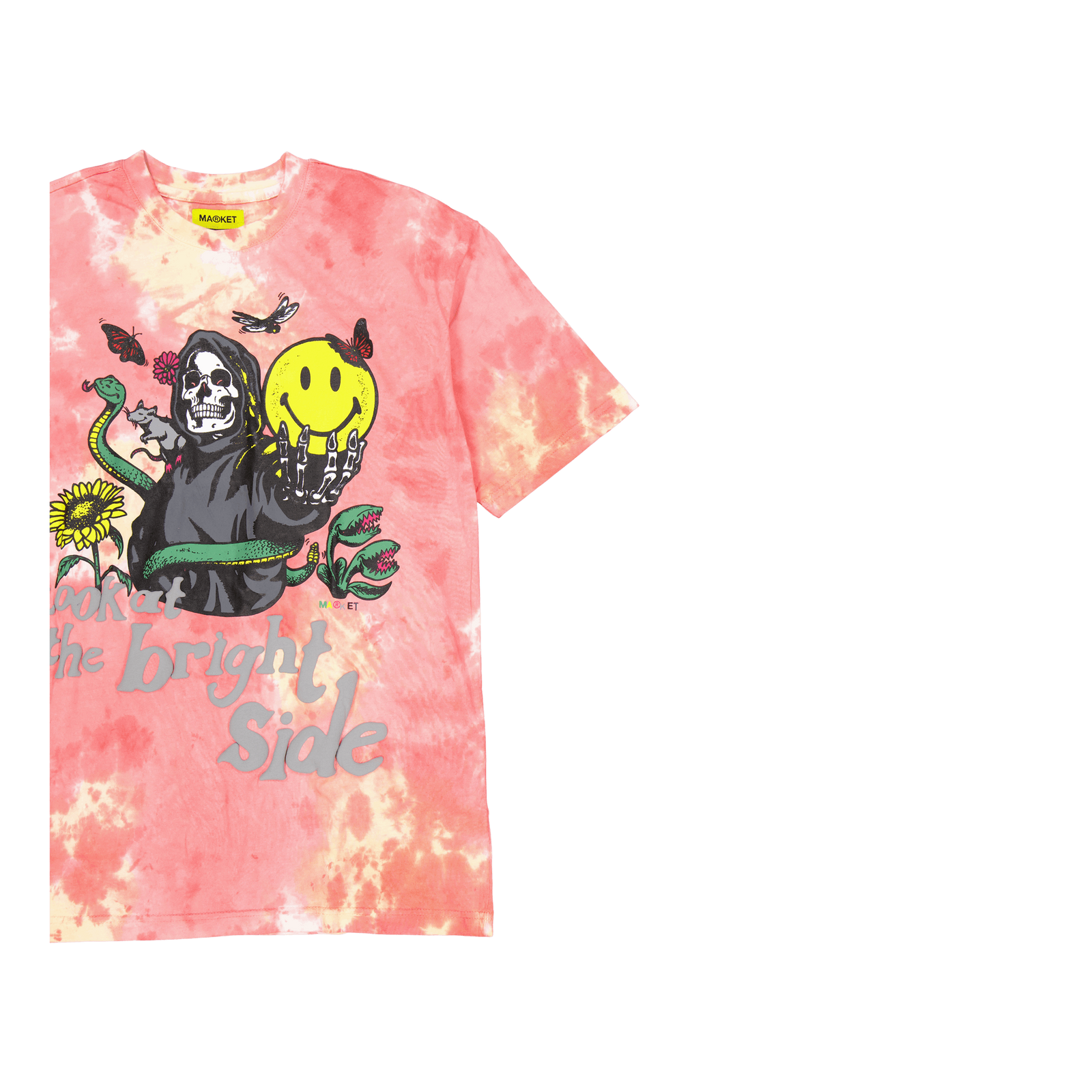 Smiley Look At The Bright Side Pink Tie-dye