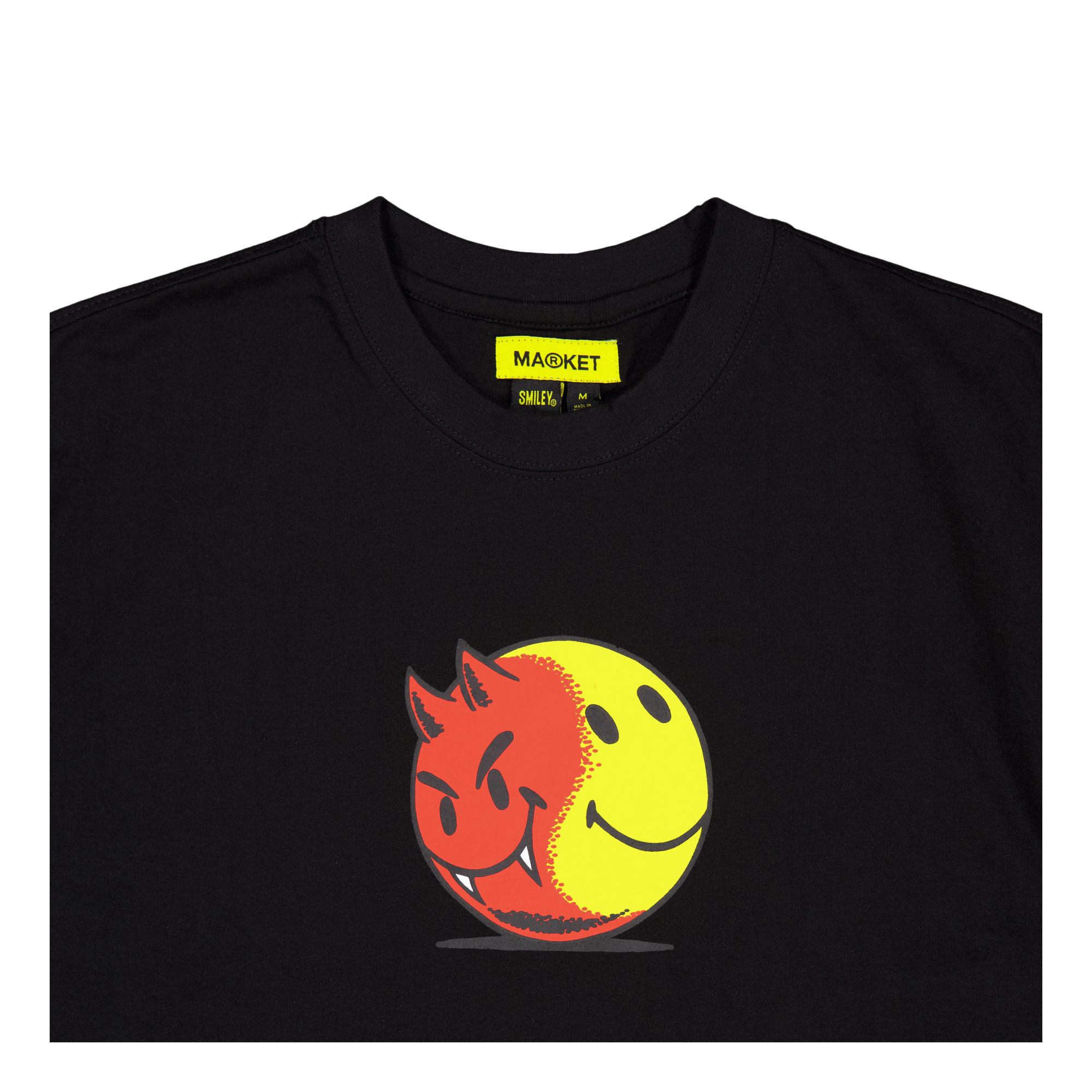 Smiley Good And Evil Tshirt Black