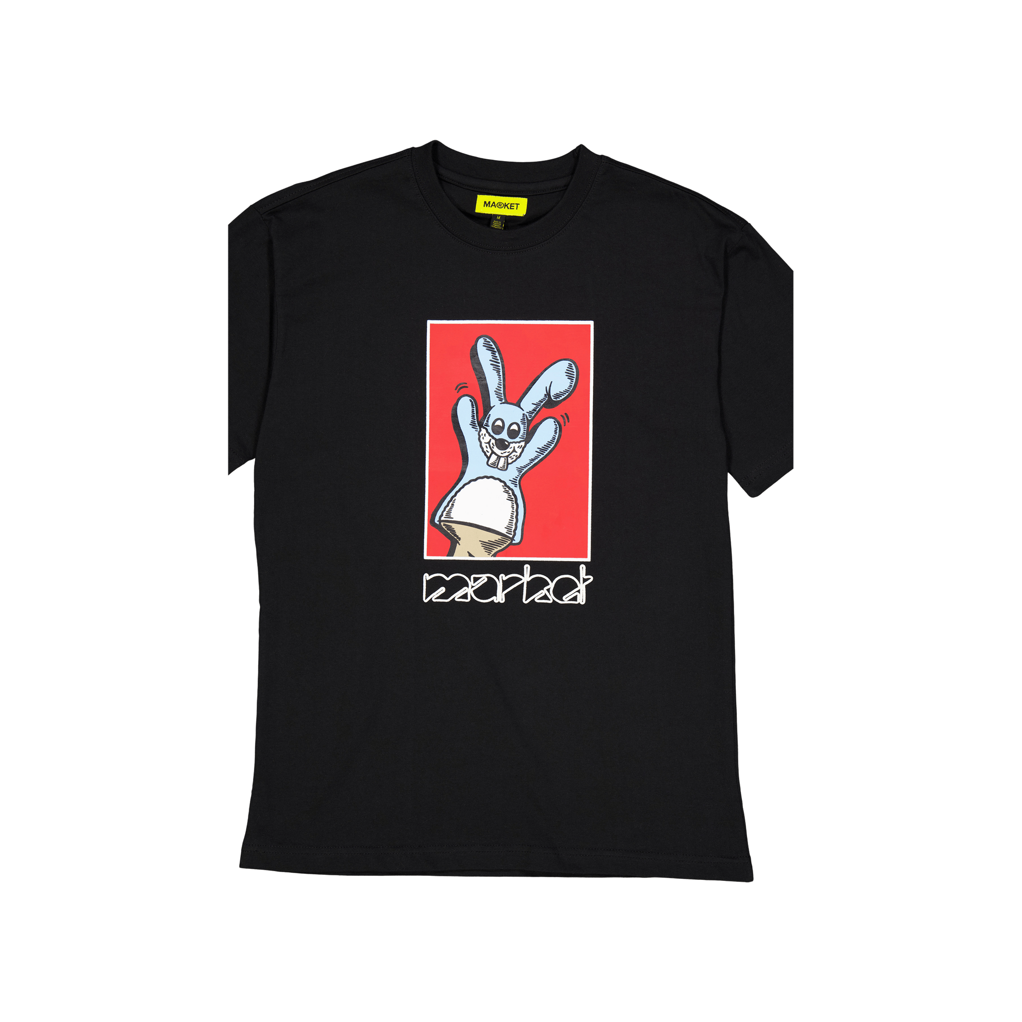 Bunny Puppet Puff Tshirt Black