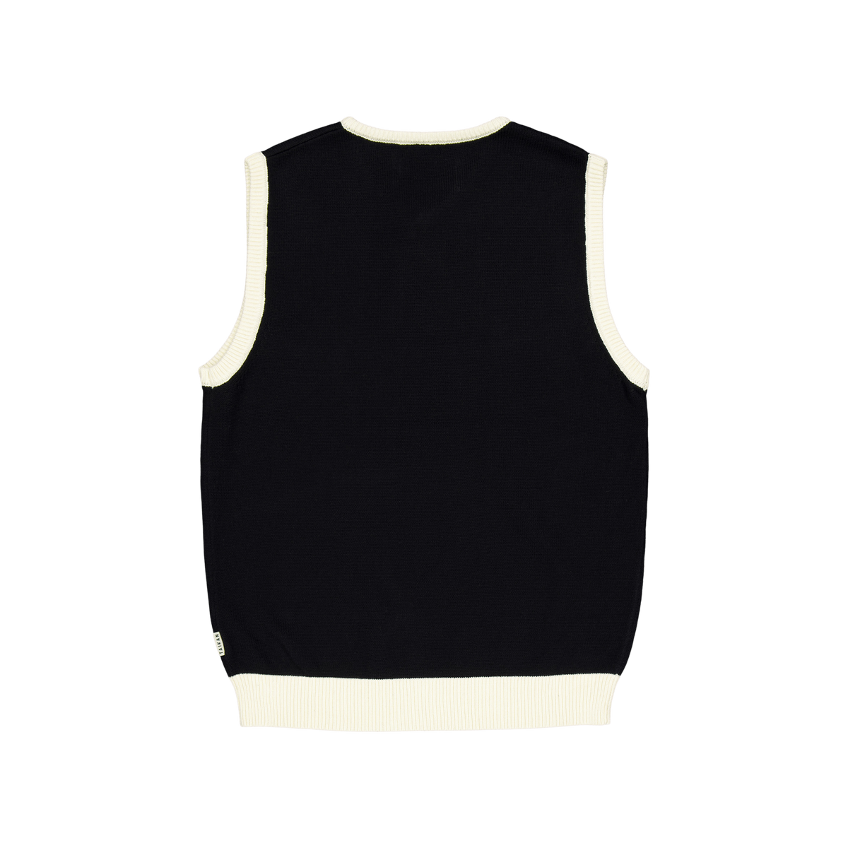 Knitted Sweater Vest-black/cre Black/cream
