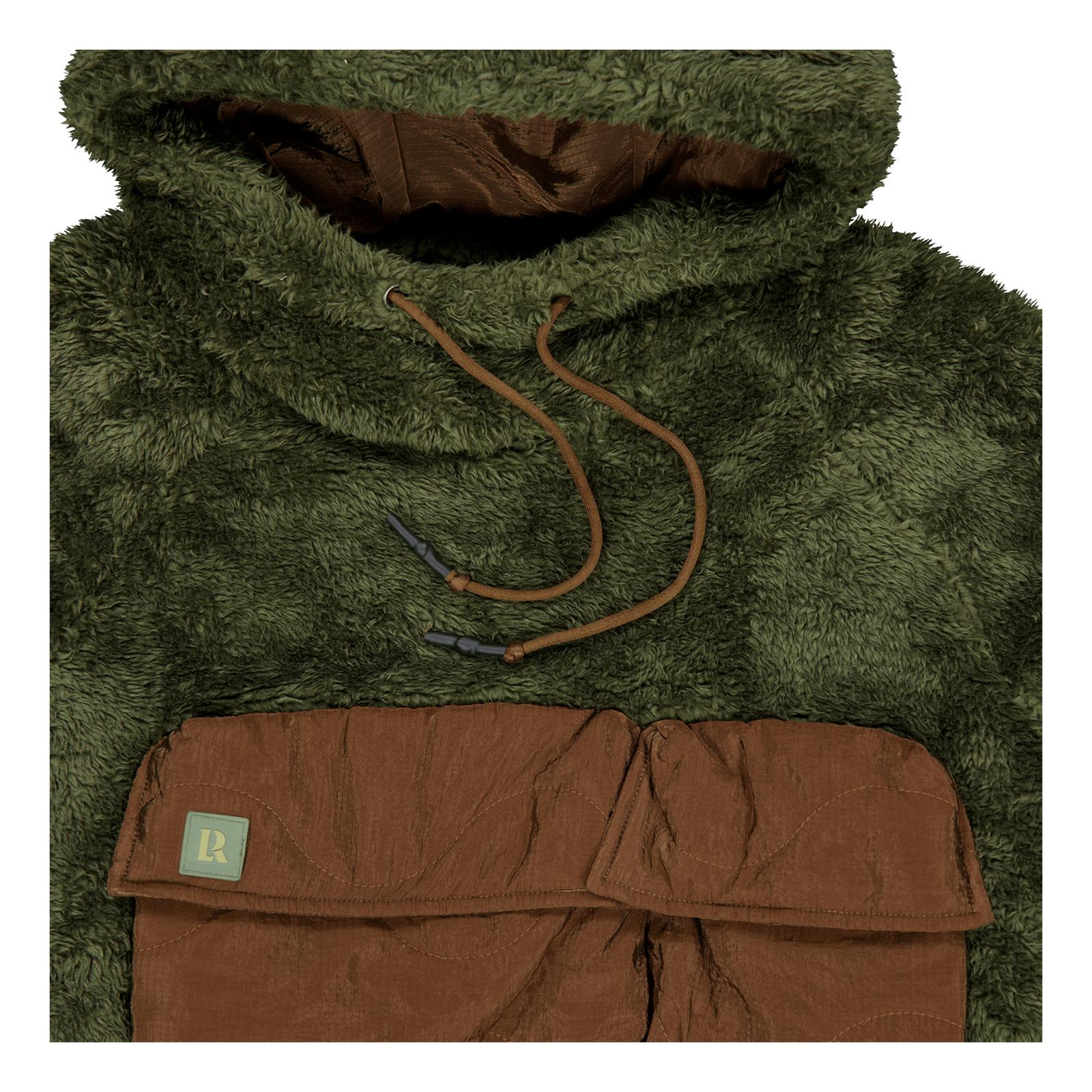 Pile Fleece Hoodie Olive Olive