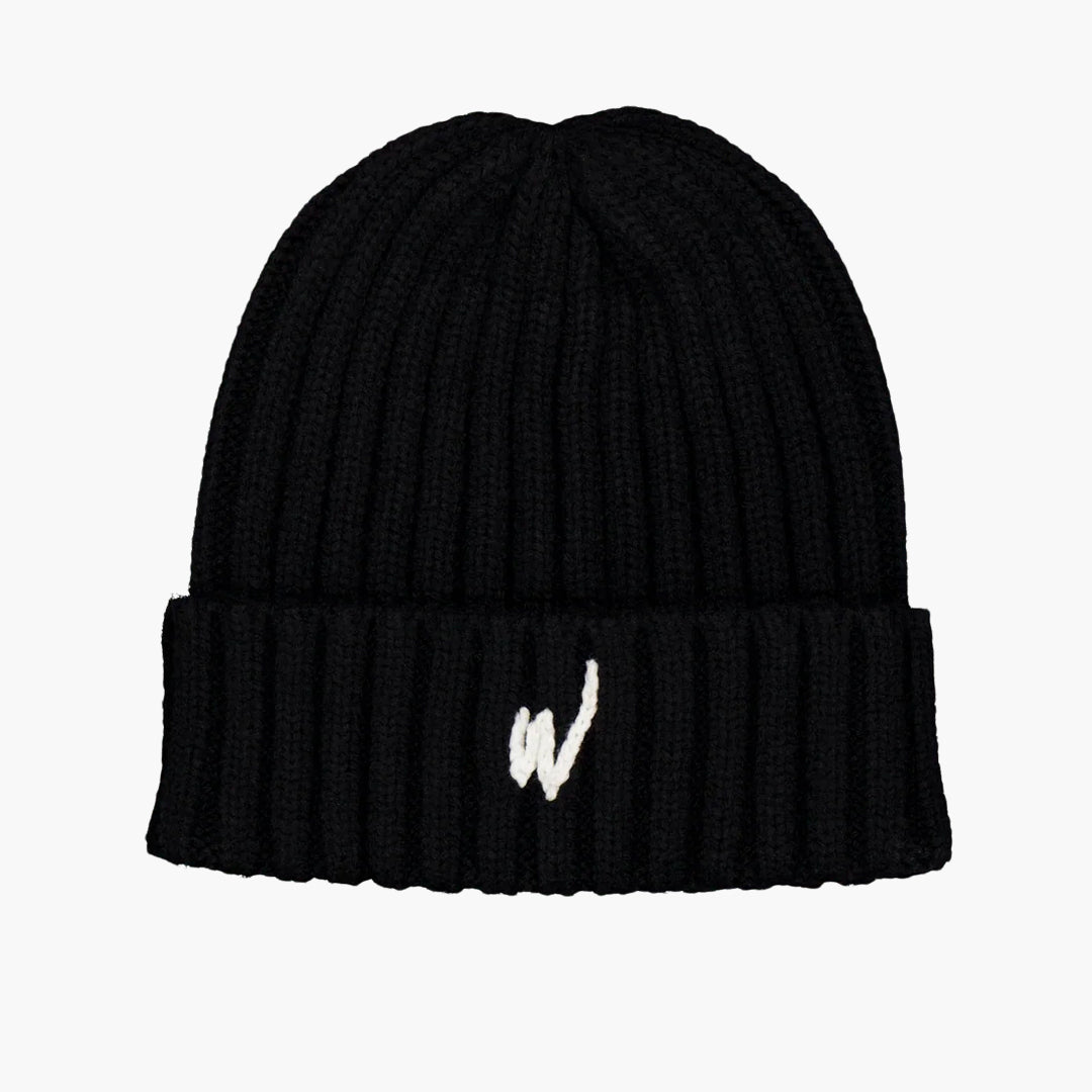 W Logo Beanie Black