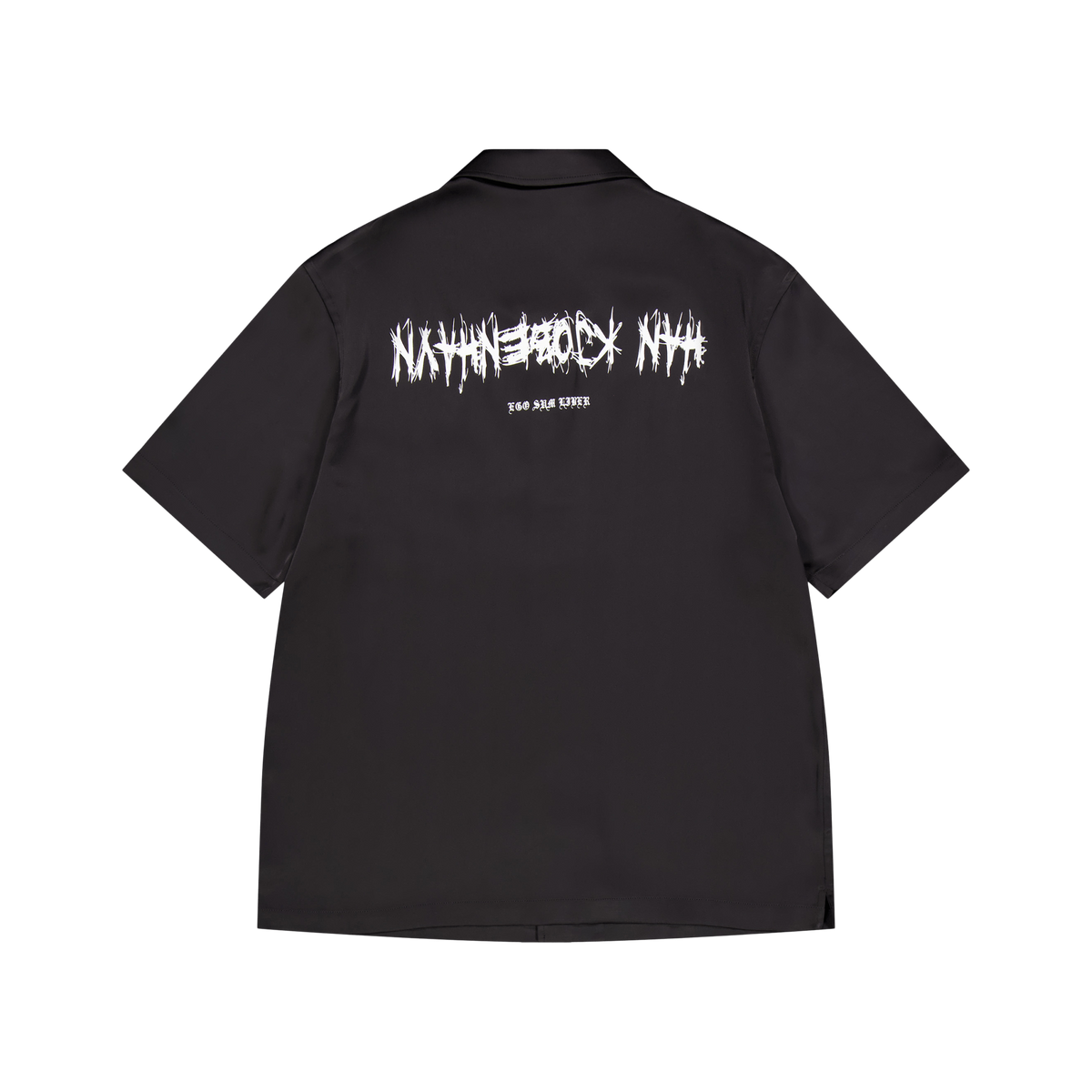 Upside Down Satin Summer Shirt Black