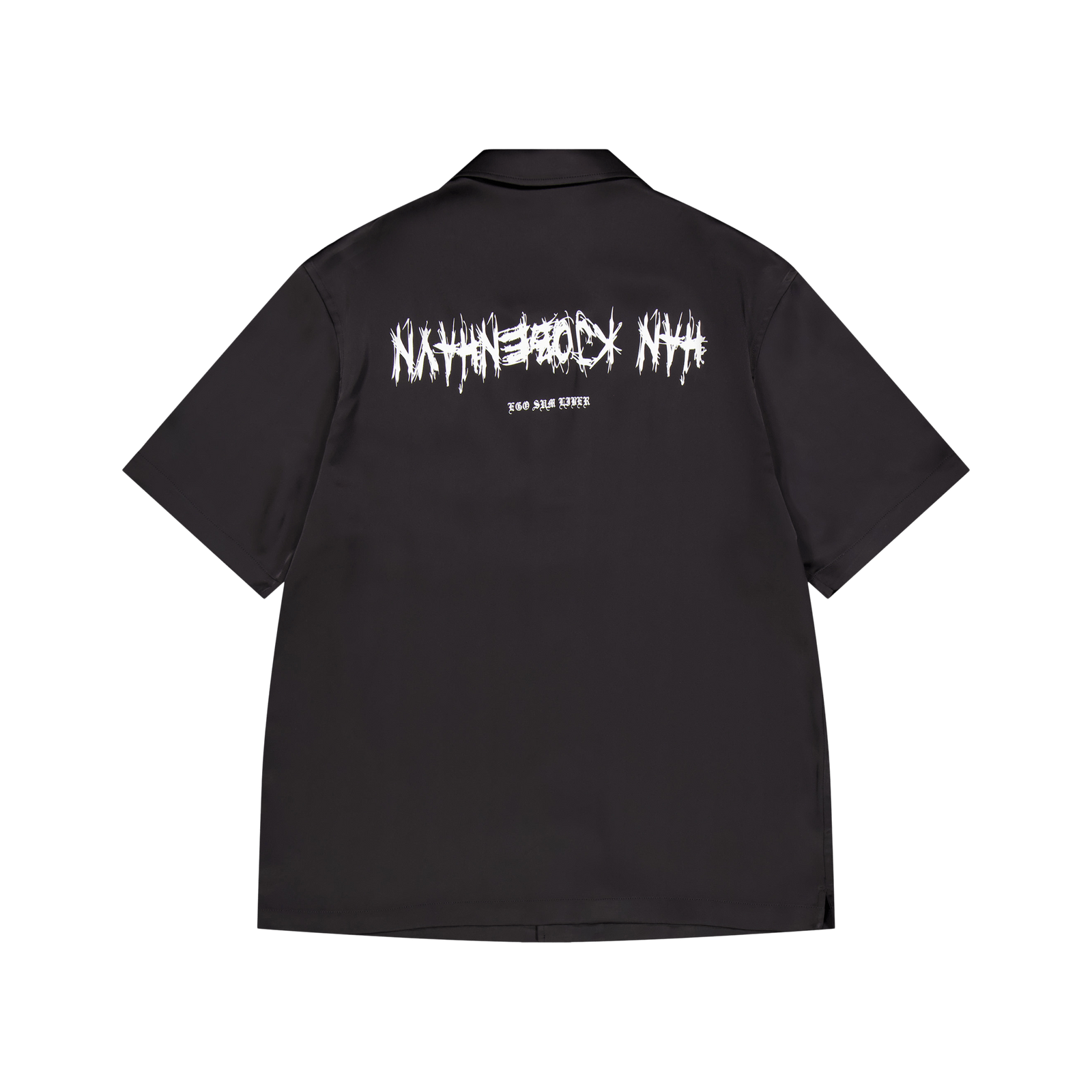Upside Down Satin Summer Shirt Black