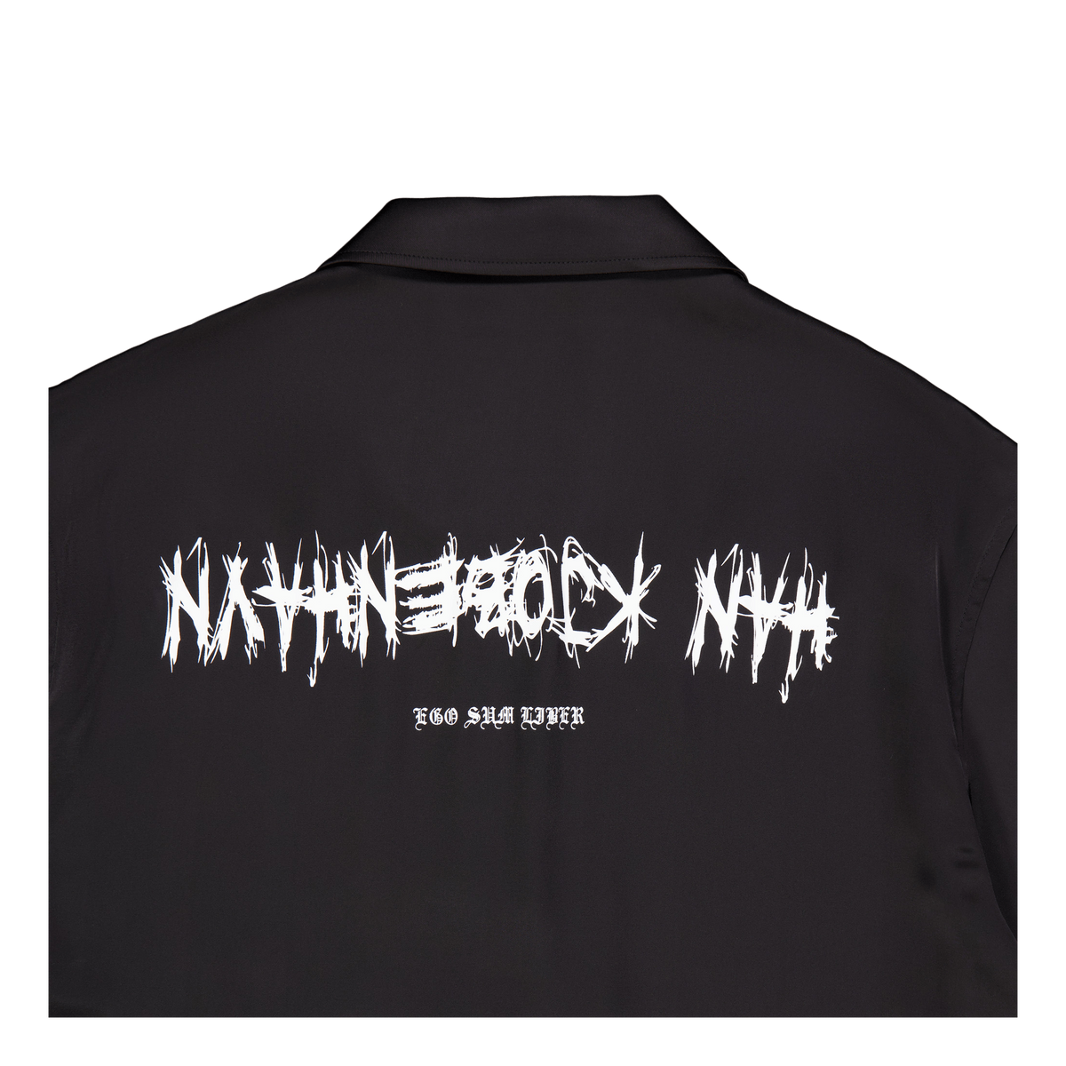 Upside Down Satin Summer Shirt Black