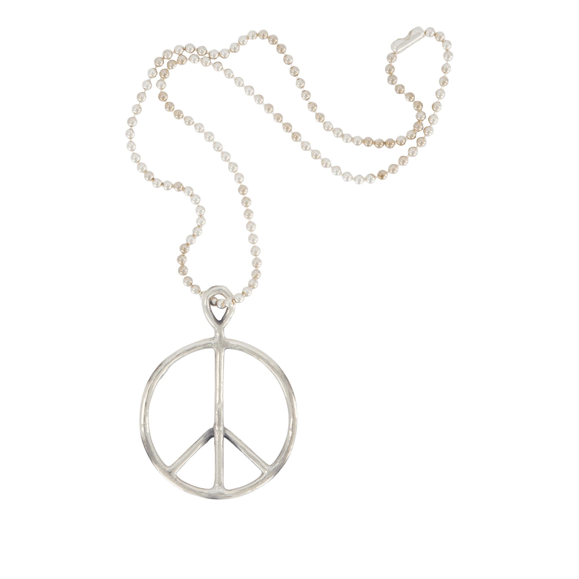 Peace Pendant - Ball Chain / 9 Silver