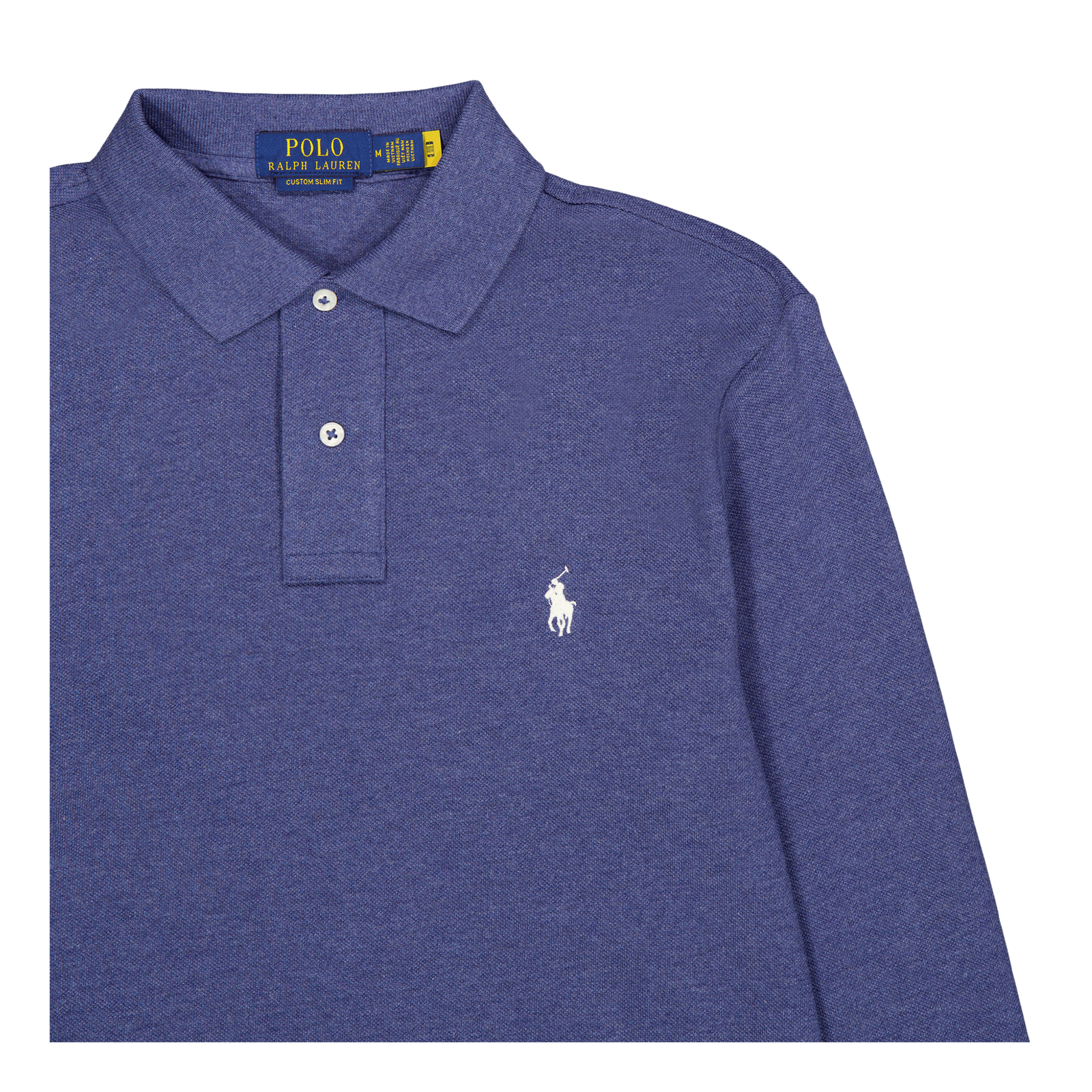 Custom Slim Long-Sleeve Polo Navy Heather