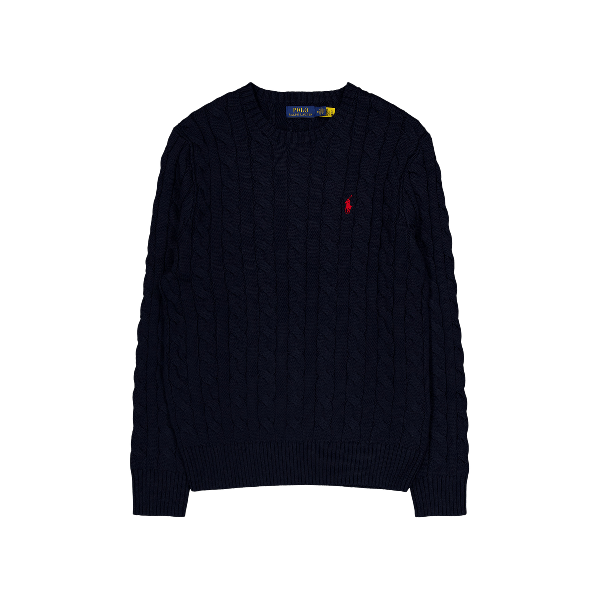 Cable-Knit Cotton Sweater Hunter Navy