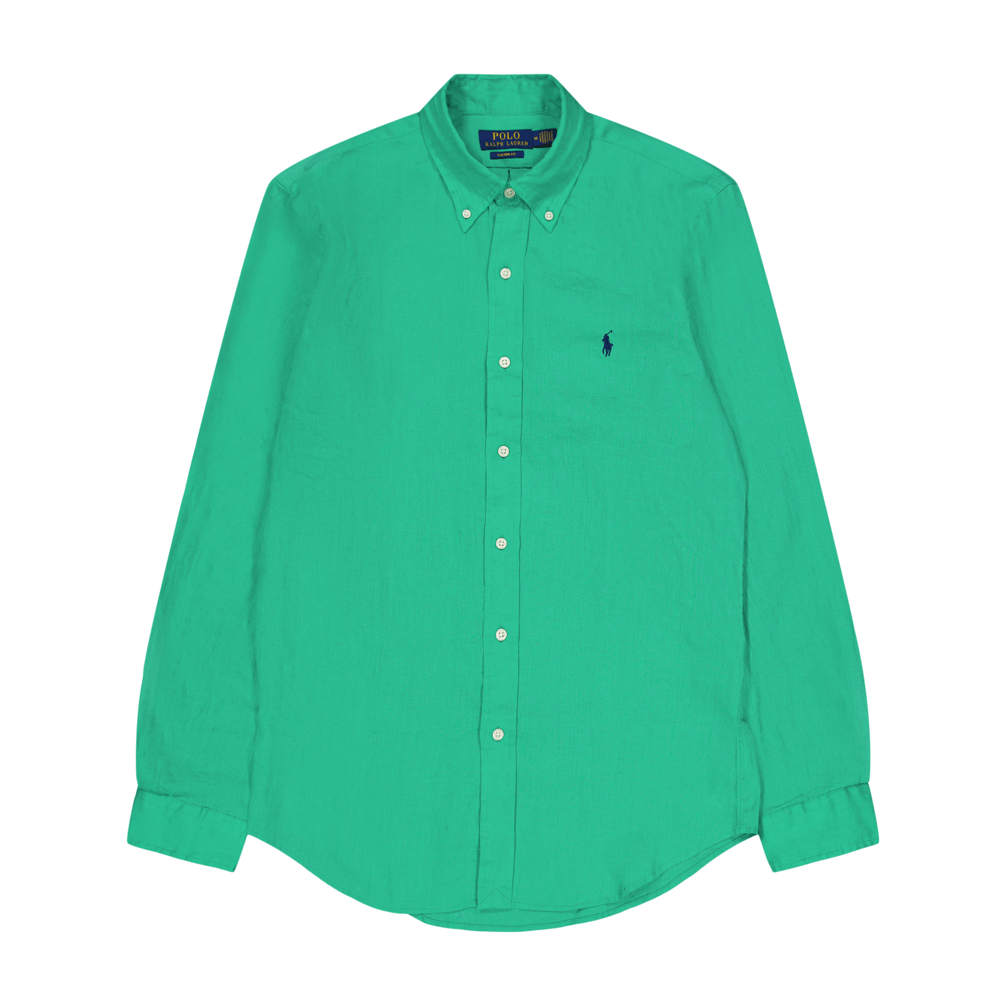 Custom Fit Linen Shirt Grasshopper Green