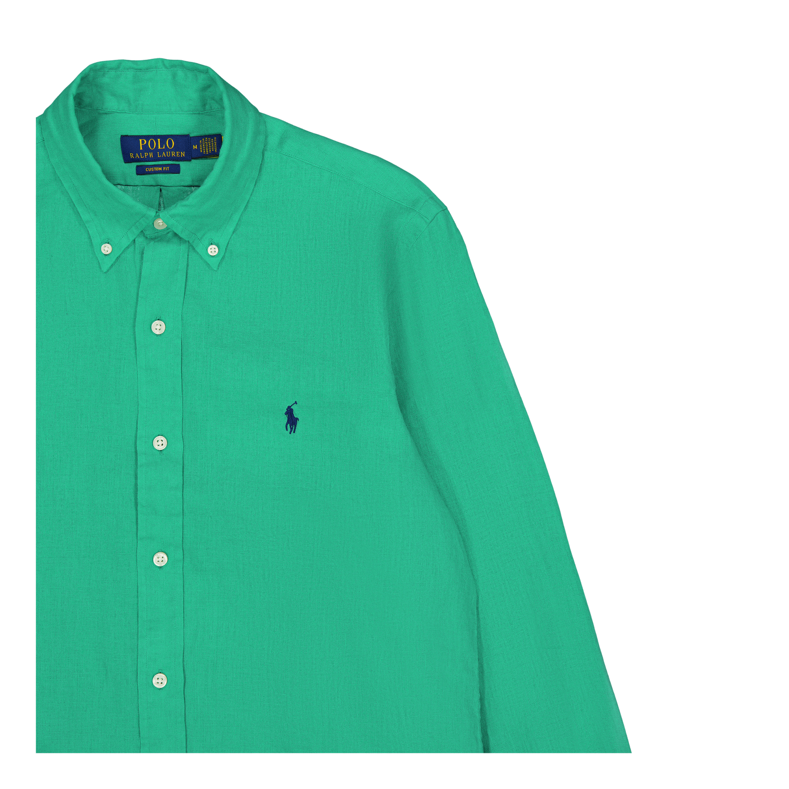 Custom Fit Linen Shirt Grasshopper Green
