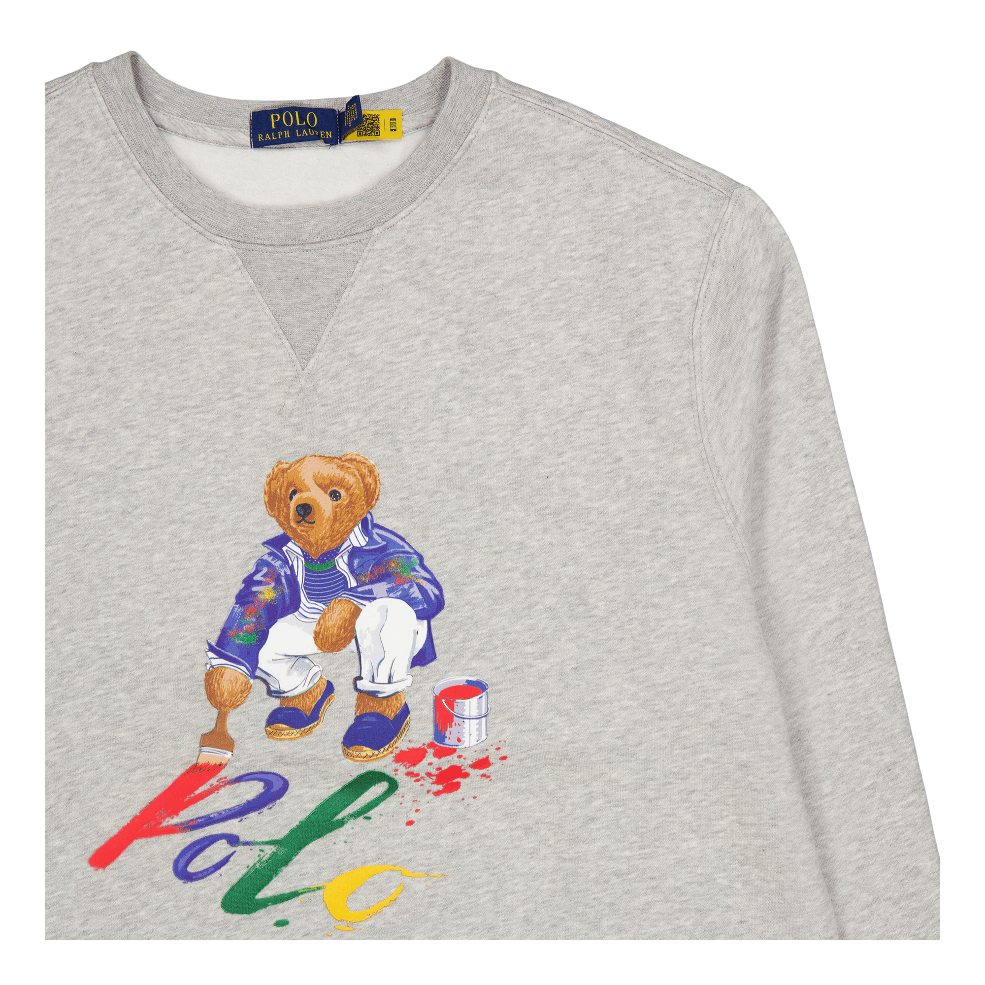 Polo Bear Fleece Sweatshirt Cr23 Andover Htr Paint Bear