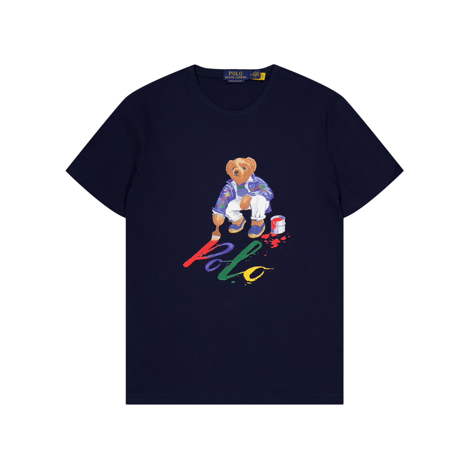 Custom Slim Fit Polo Bear Jersey T-Shirt Cruise Navy Paint Bear