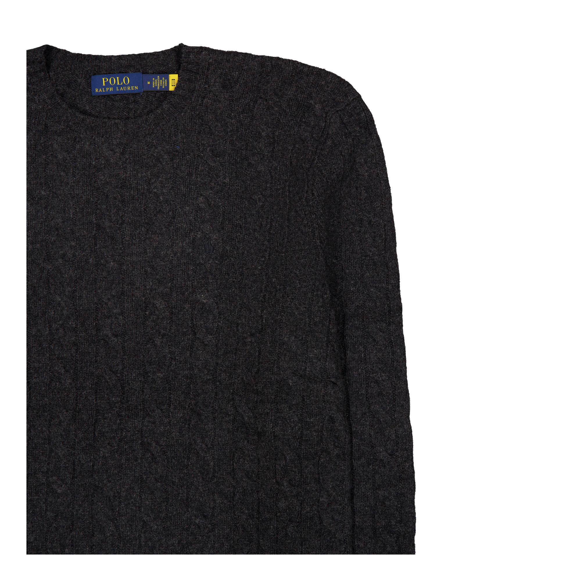 Cable-Knit Wool-Cashmere Sweater Dark Granite Hthr