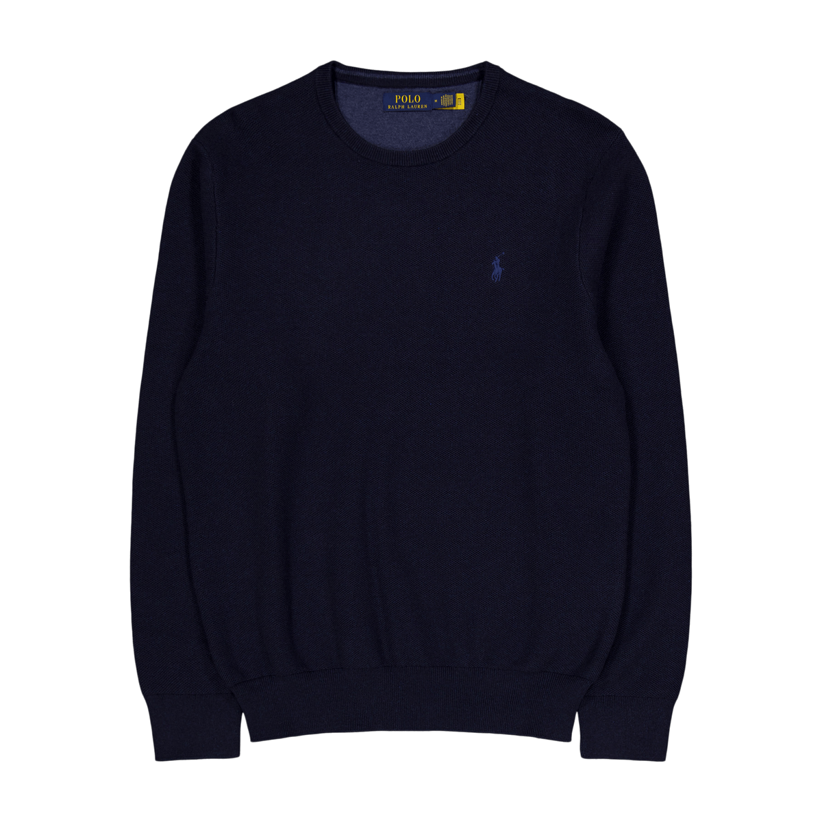 Textured Cotton Crewneck Sweater Navy Htr