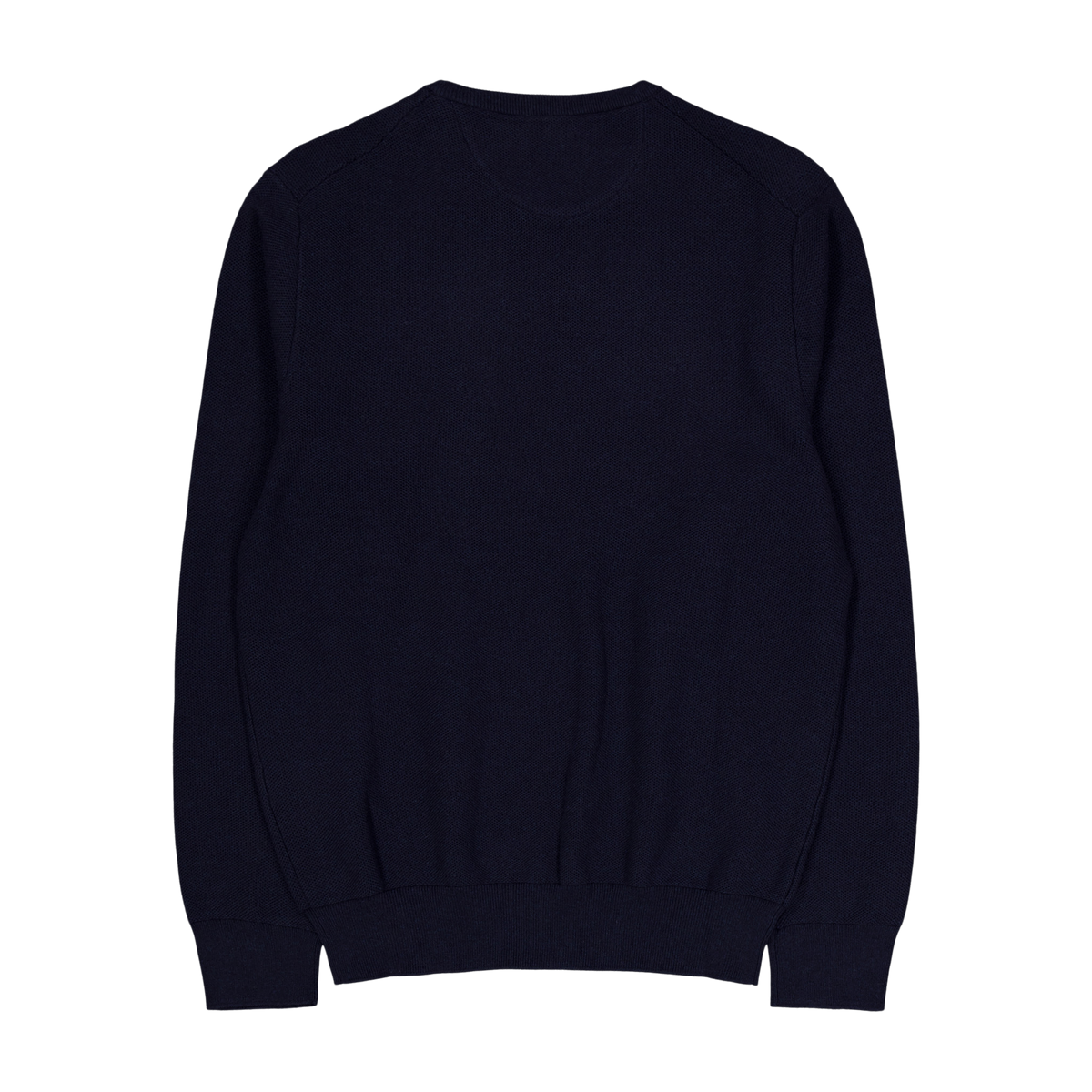 Textured Cotton Crewneck Sweater Navy Htr
