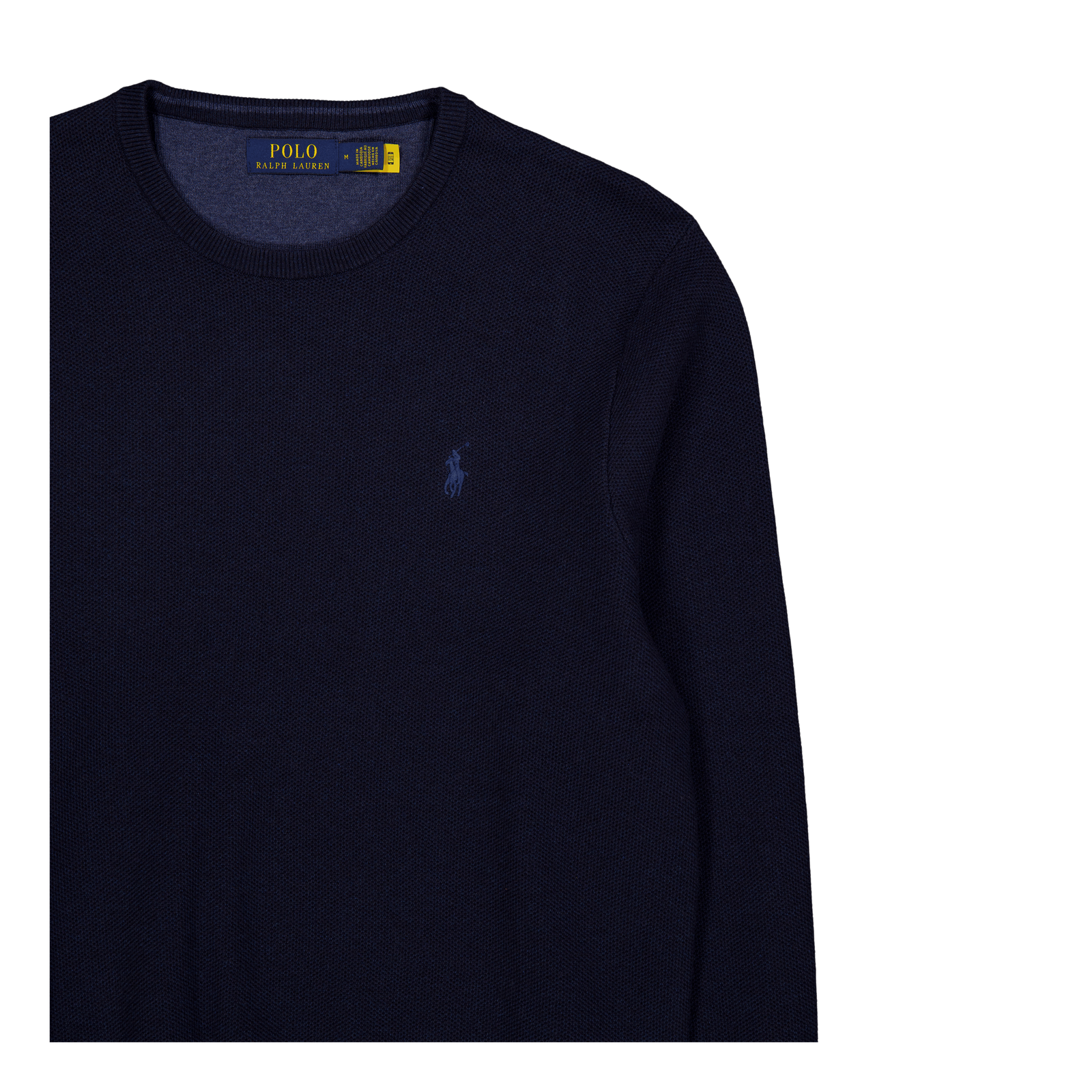 Textured Cotton Crewneck Sweater Navy Htr