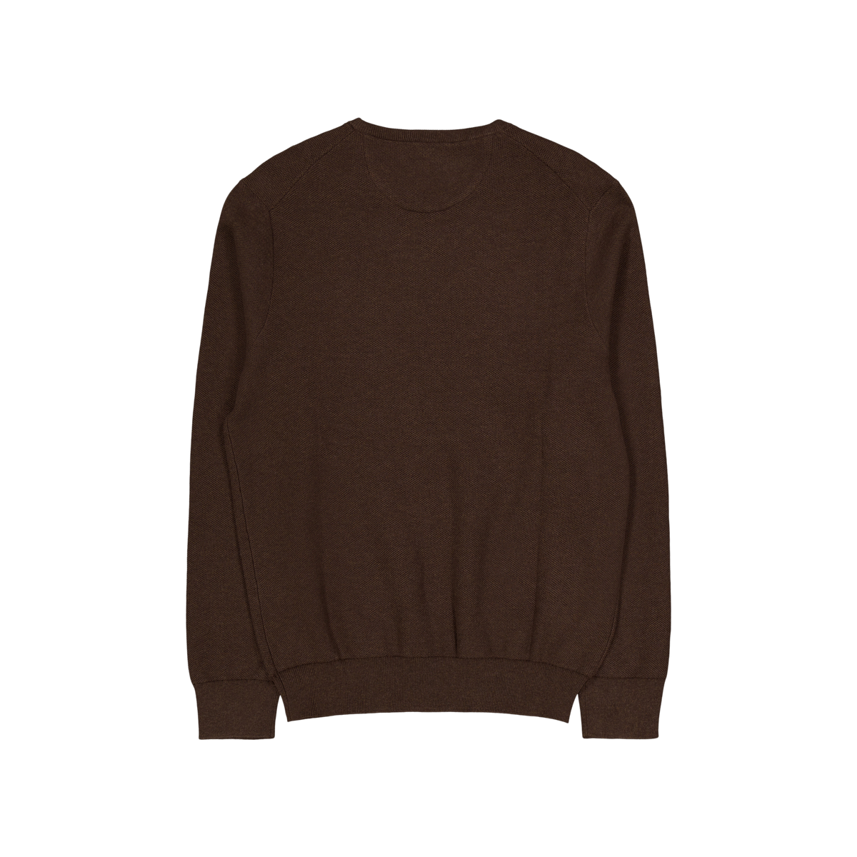 Textured Cotton Crewneck Sweater Spa Brown Hthr
