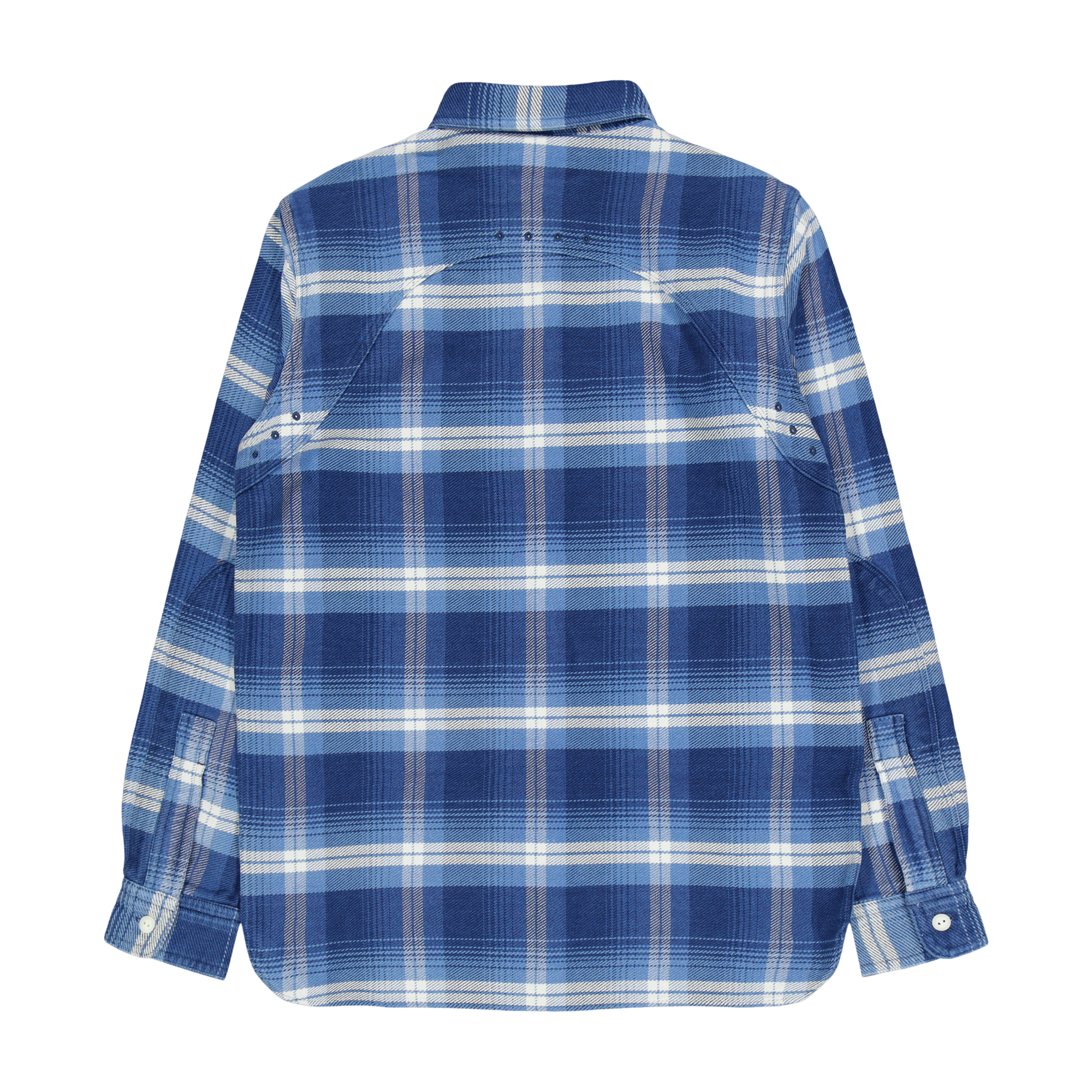 Classic Fit Plaid Flannel Workshirt Blue / Cream Multi