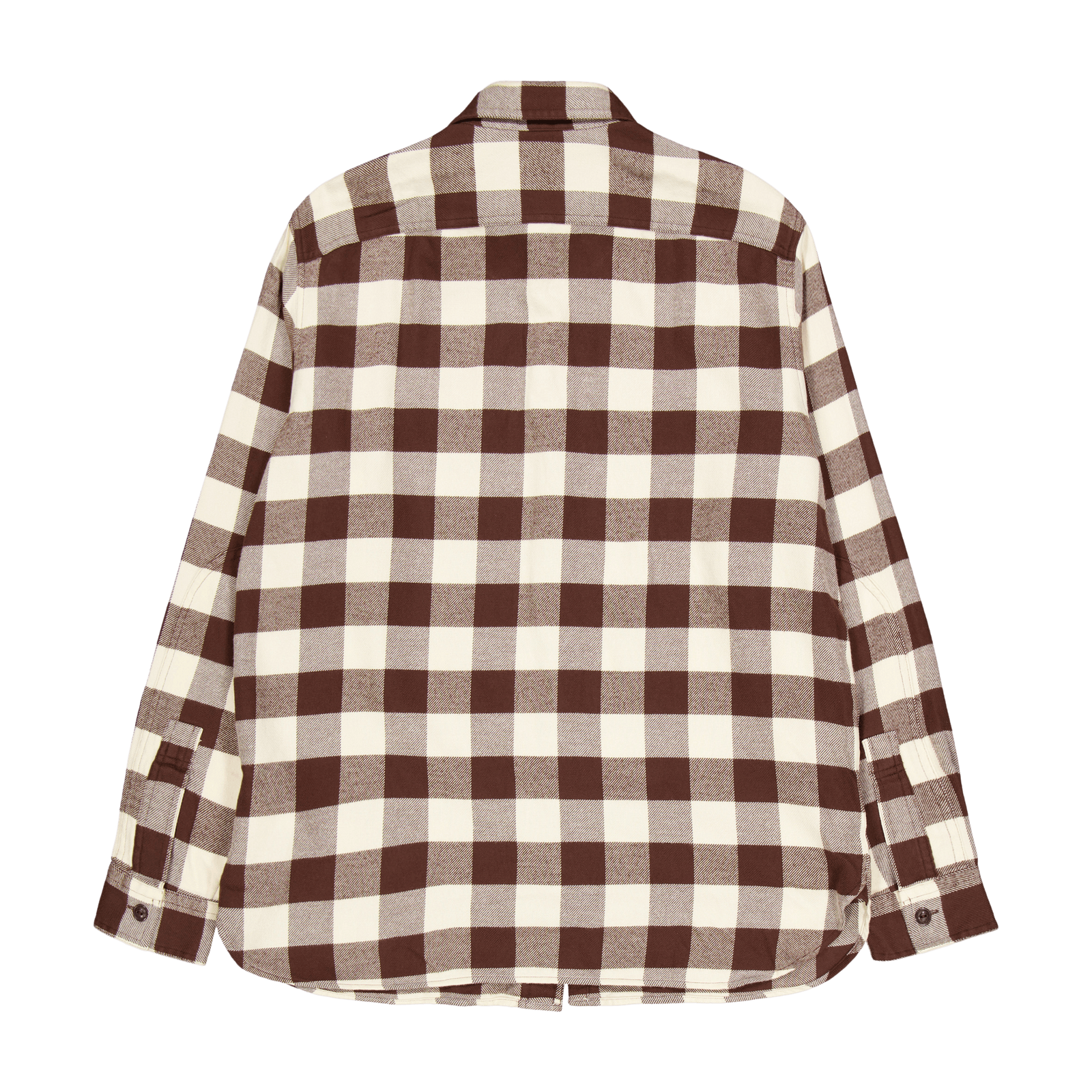 Classic Fit Checked Twill Workshirt Winter Cream / Brown