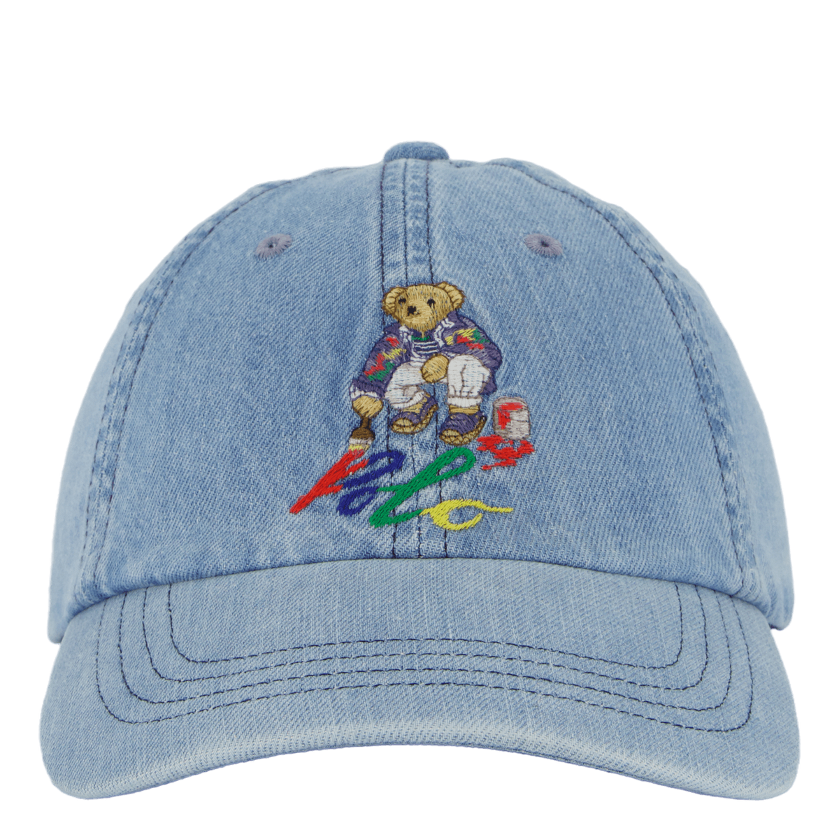Polo Bear Denim Ball Cap Light Wash Denim