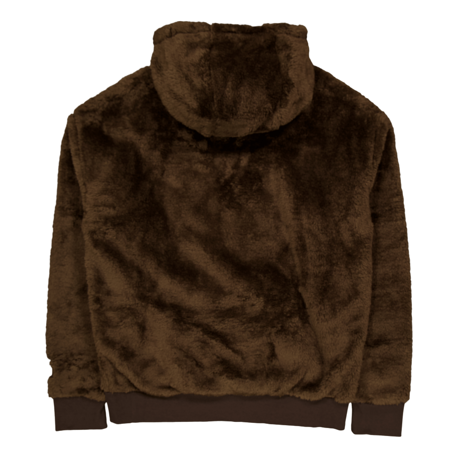 Embroidered-Logo Pile Fleece Hoodie Dark Beech