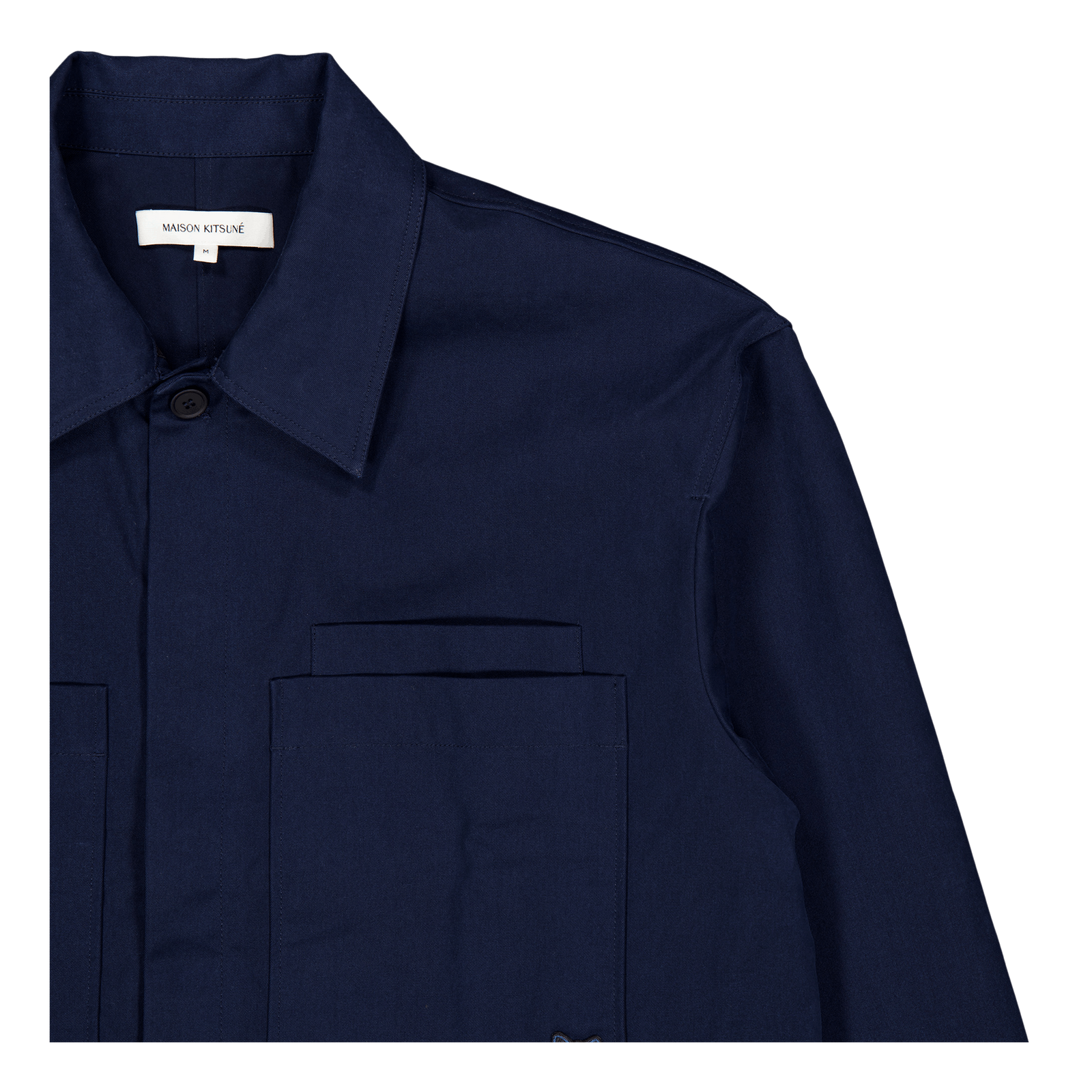 Overshirt With Tonal Fox Head  Ink Blue