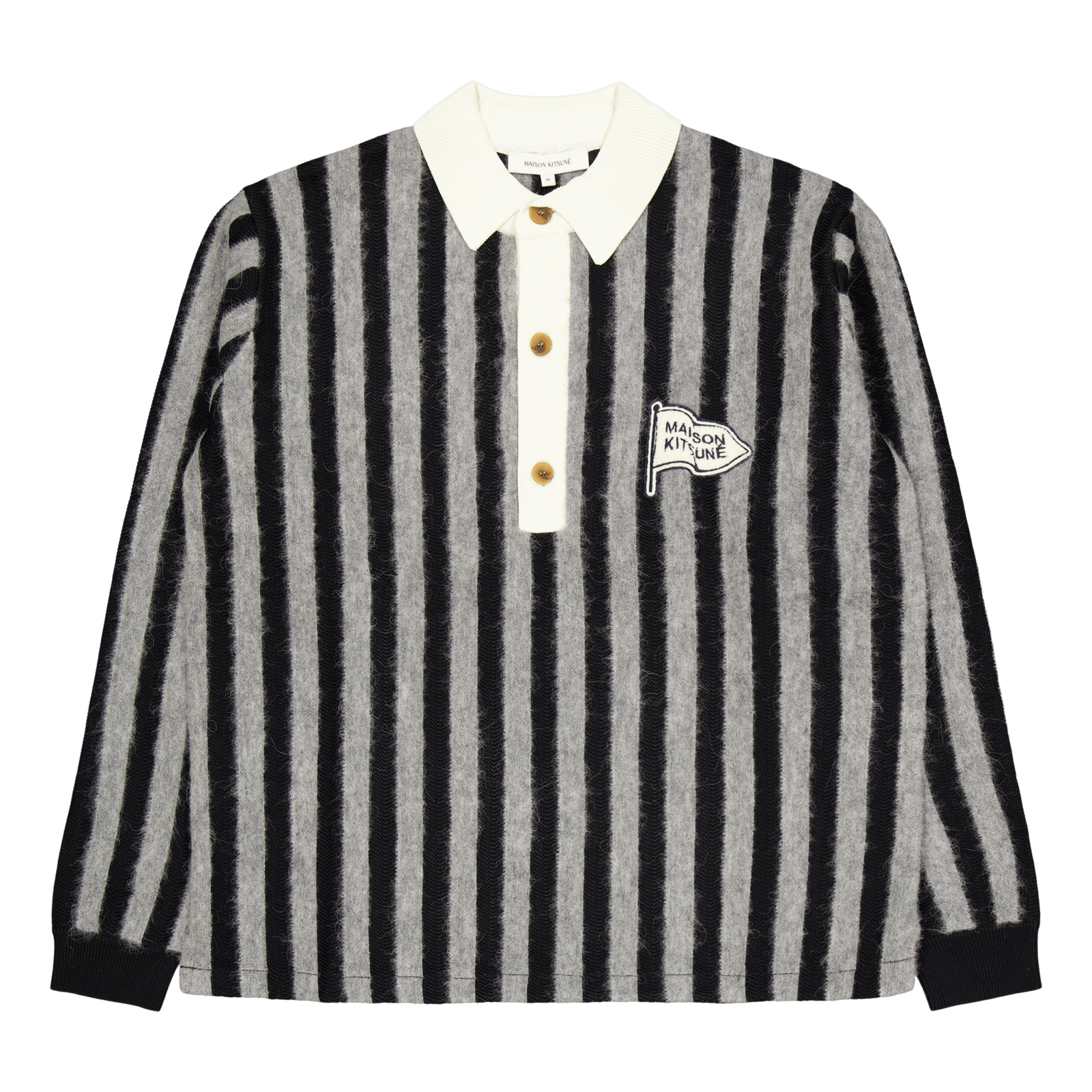 Striped Comfort Polo Black/stone