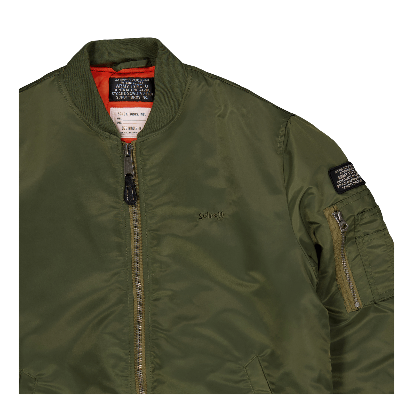 Jacket Bomber Schott Nylon Eco Army Kaki