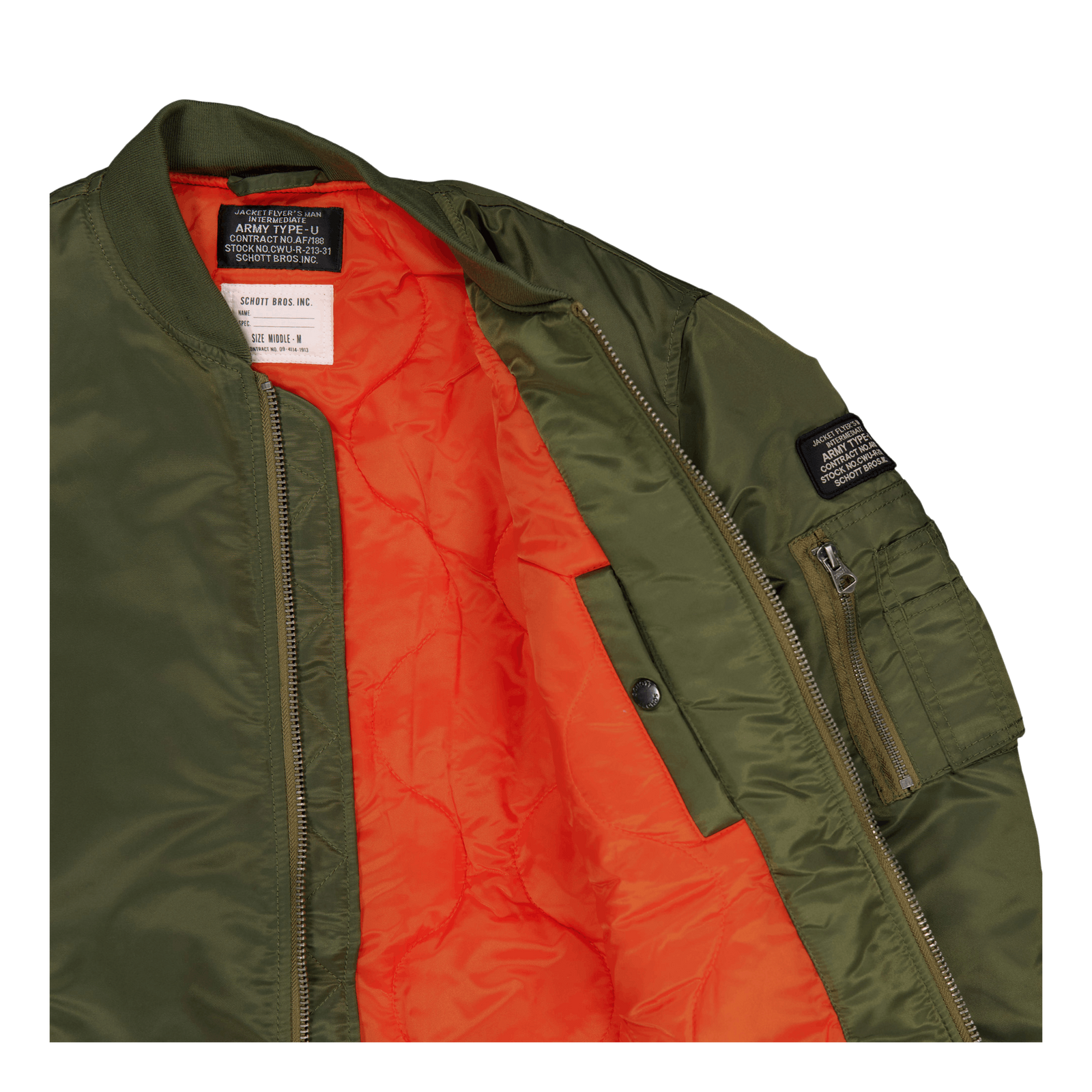 Jacket Bomber Schott Nylon Eco Army Kaki