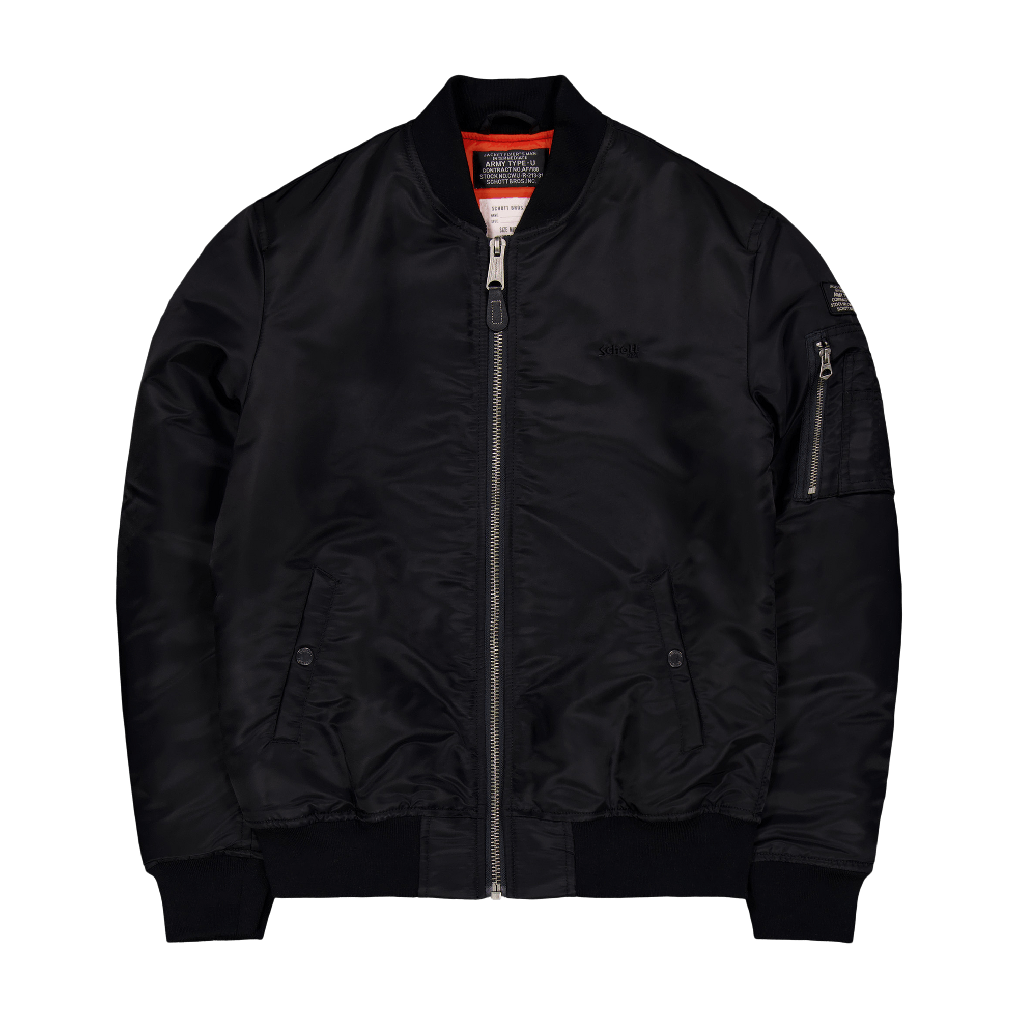 Jacket Bomber Schott Nylon Eco Black