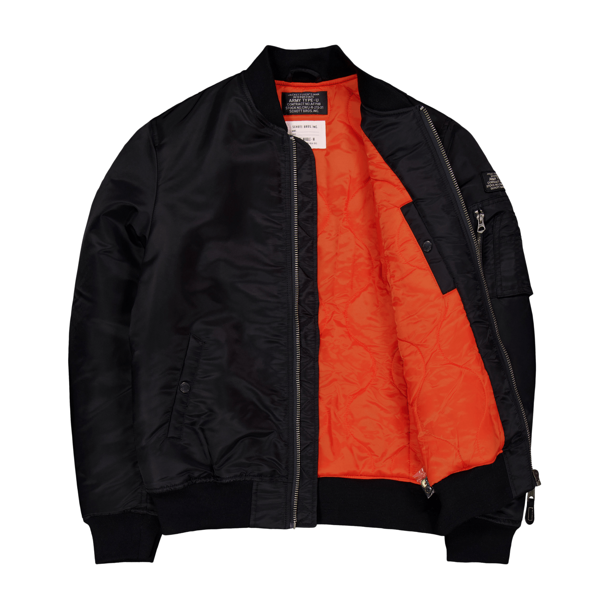 Jacket Bomber Schott Nylon Eco Black