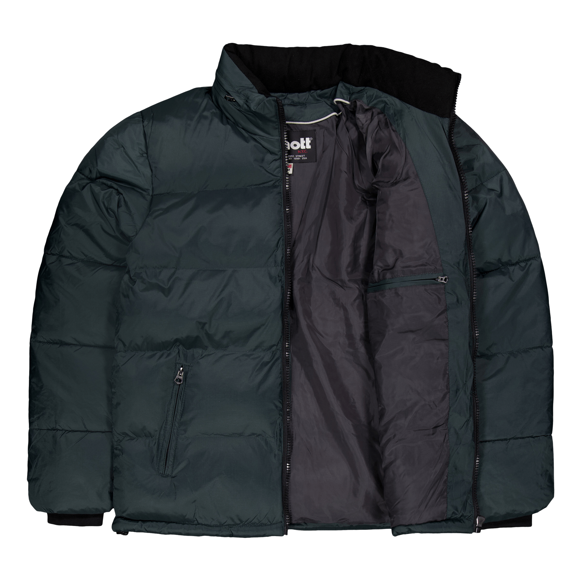 Jacket Zippe Col Haut Broderie Forest